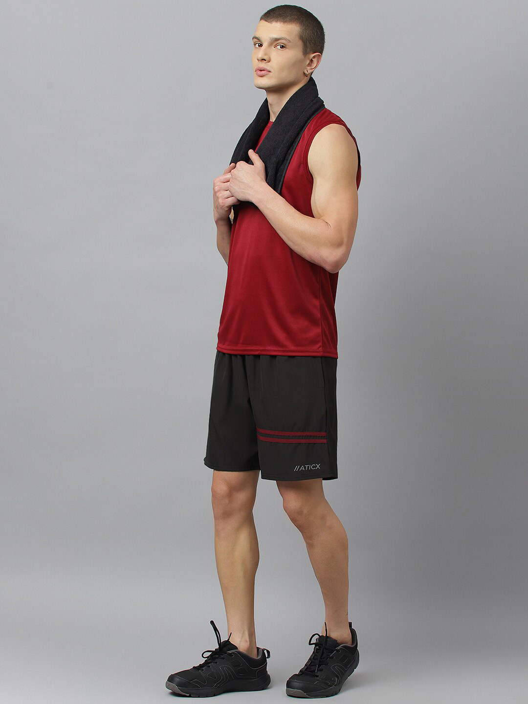 ATICX Men Mid-Rise Rapid-Dry Training or Gym Sports Shorts