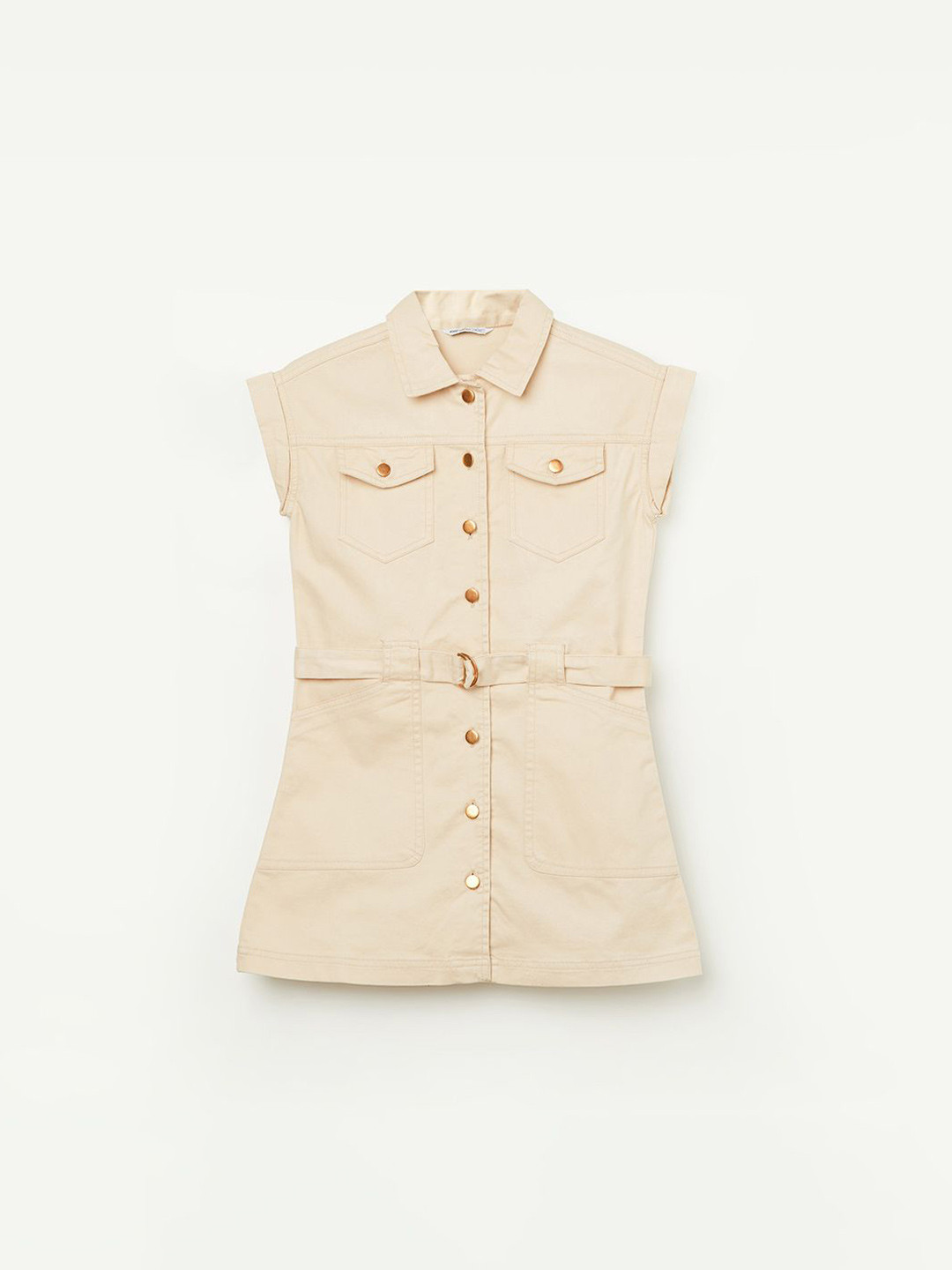 Fame Forever by Lifestyle Girls Solid Shirt Collar Shirt Mini Dress