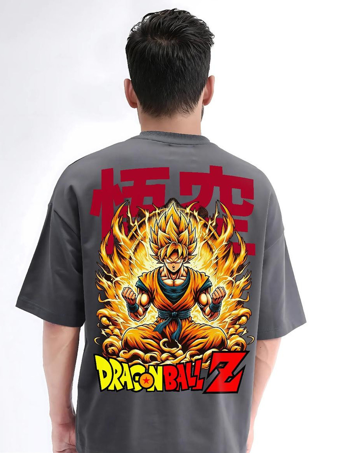 MEGAKART Aura Edition Super Saiyan Goku Oversized T-Shirt Dragon Ball Z Flame