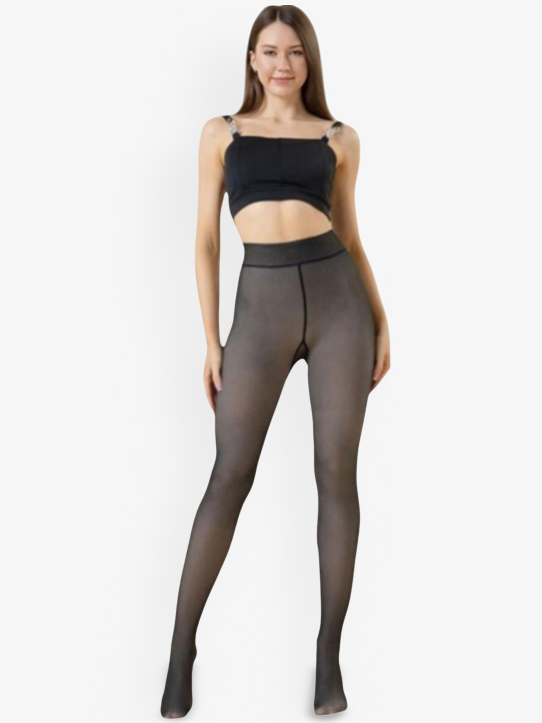 G Heist Women Dual Tone Translucent Winter Semi-Sheer Tights