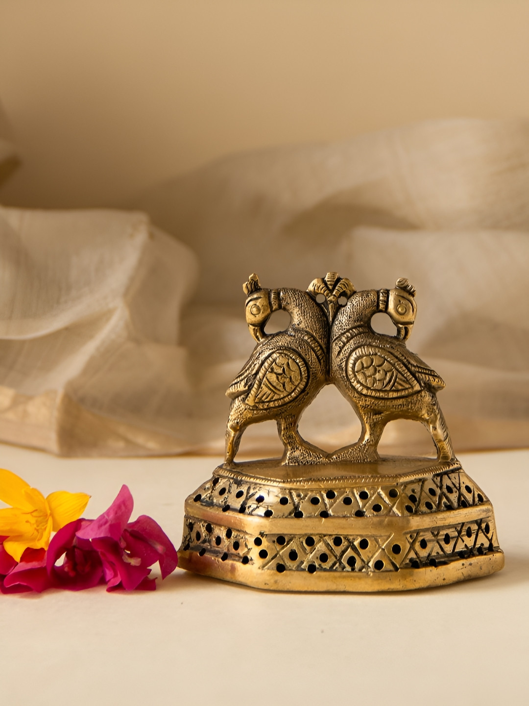 Imli Street Gold-Toned And Black Birds and Animals Figurine Showpiece