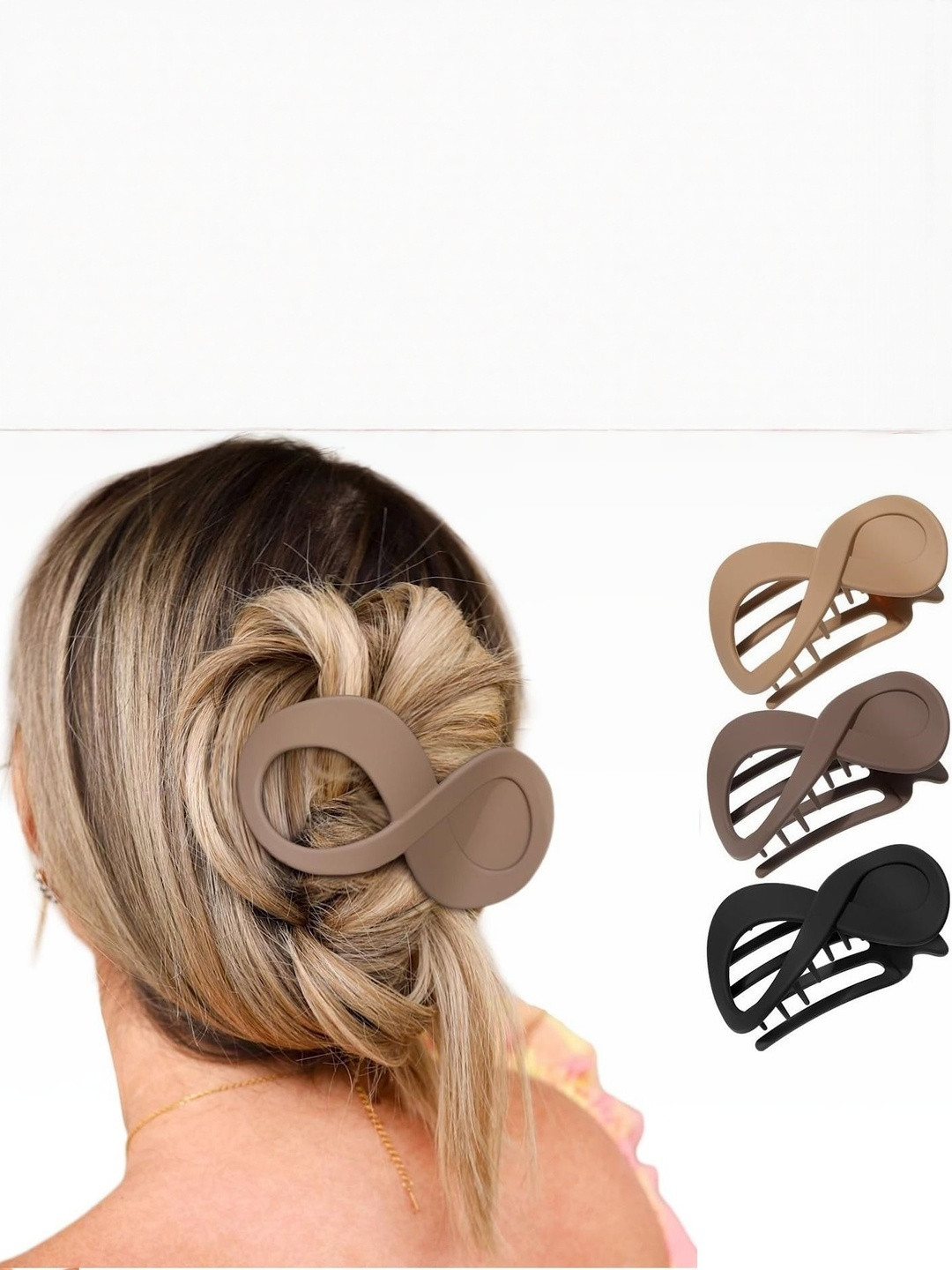 DIVASTRI Women Set of 3  Infinity Shape Hair Claw Clips