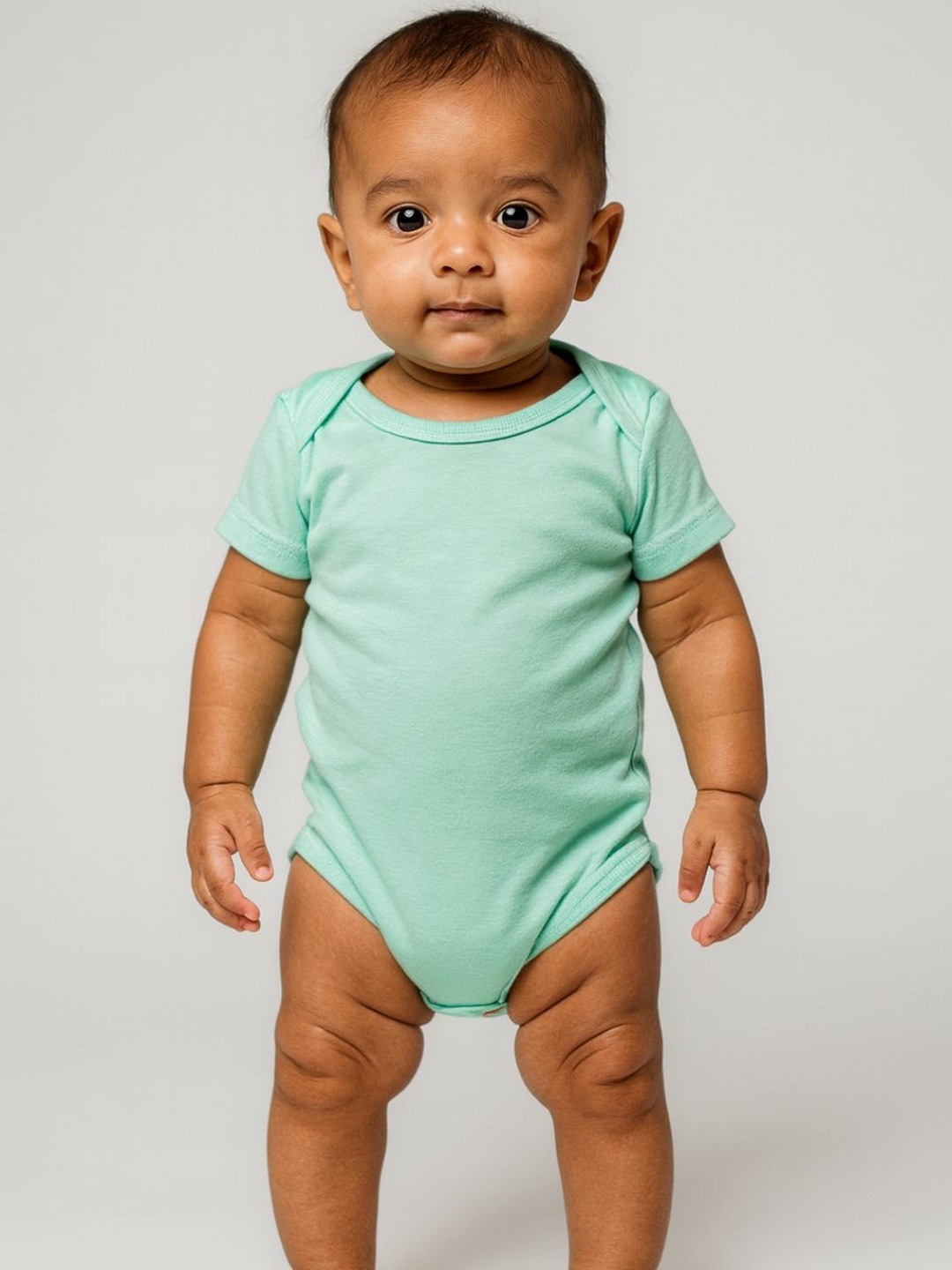 YK Kids Pack Of 3 Mint Pink And White Cotton Solid Romper