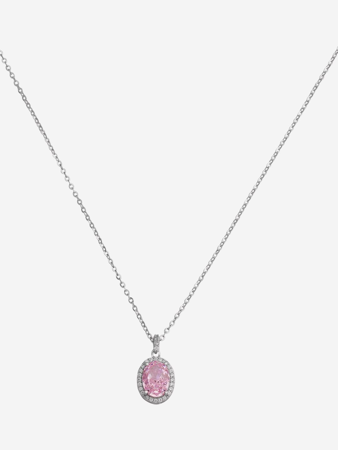 Kushal's Fashion Jewellery 92.5 Sterling Silver Rhodium-Plated CZ Pendants with Chains