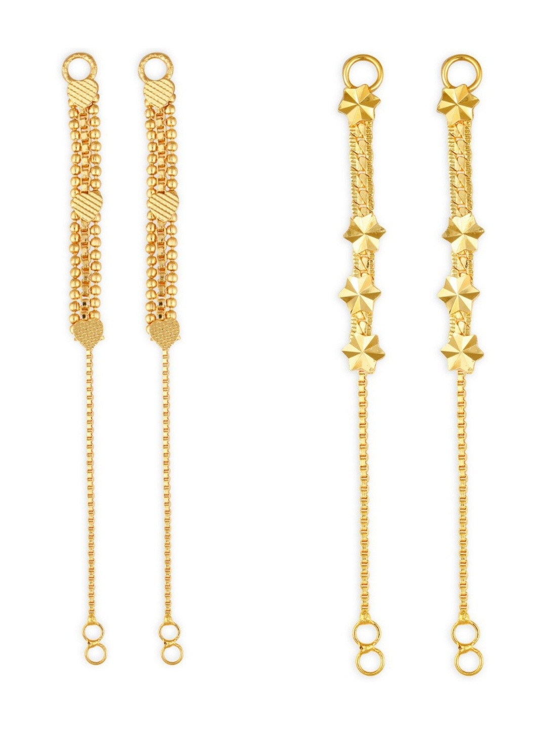 VIVASTRI Women Pack Of 2 Gold Plated Kanchain Ear chain Earcuff