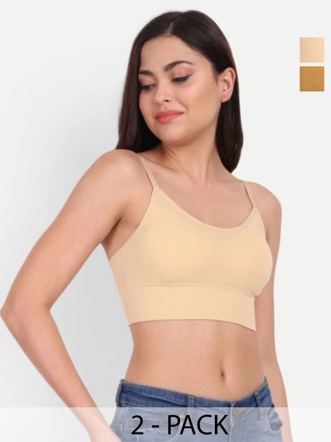 THE FASHION STORE JRD Pack of 2 Full Coverage Lightly Padded Seamless Everyday Bra