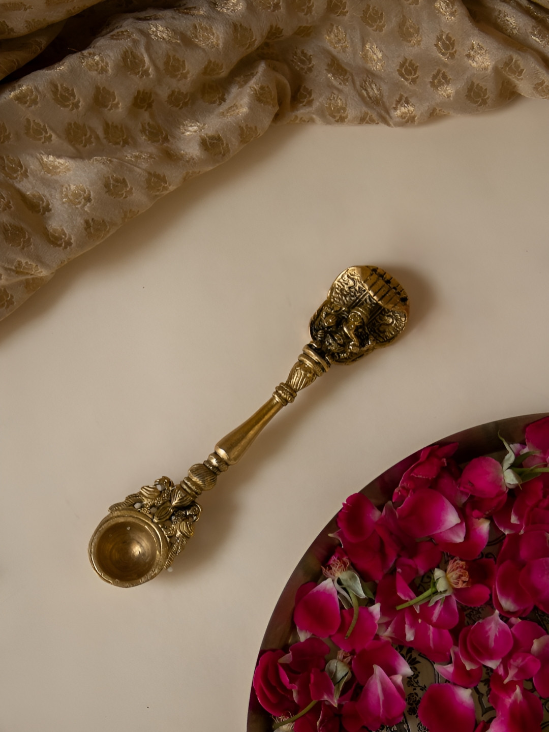 Imli Street Yellow And Black Textured Small Dancing Ganesha Ritual Spoon