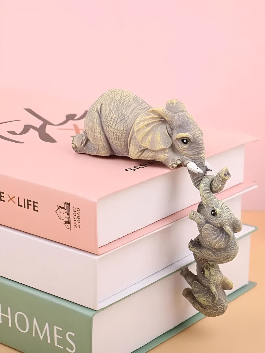 THE SACRED GIFTS Grey And White 3 Pieces Birds and Animals Figurine Showpiece