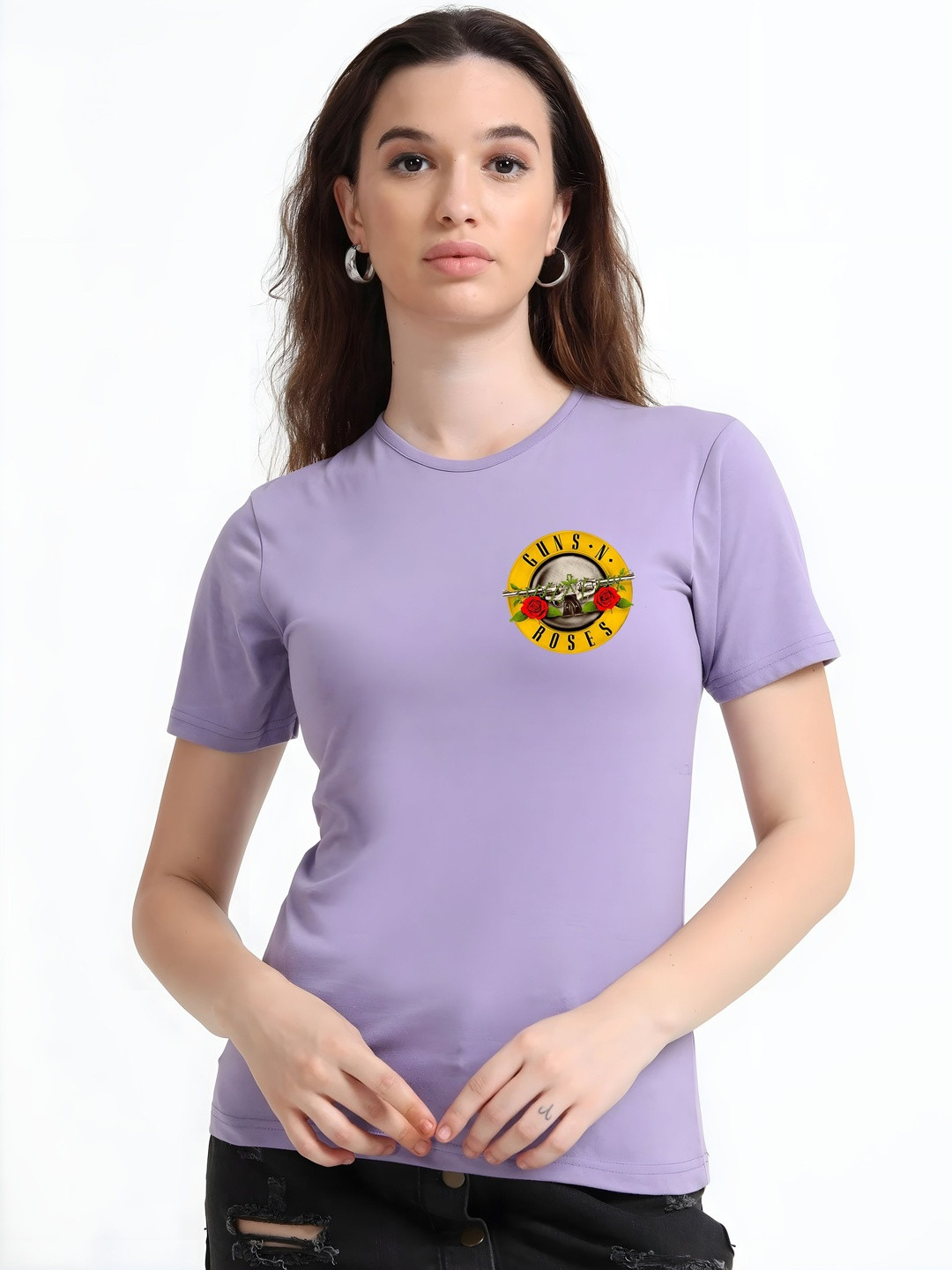 SZN Women Music Graphic Round Neck T-shirt