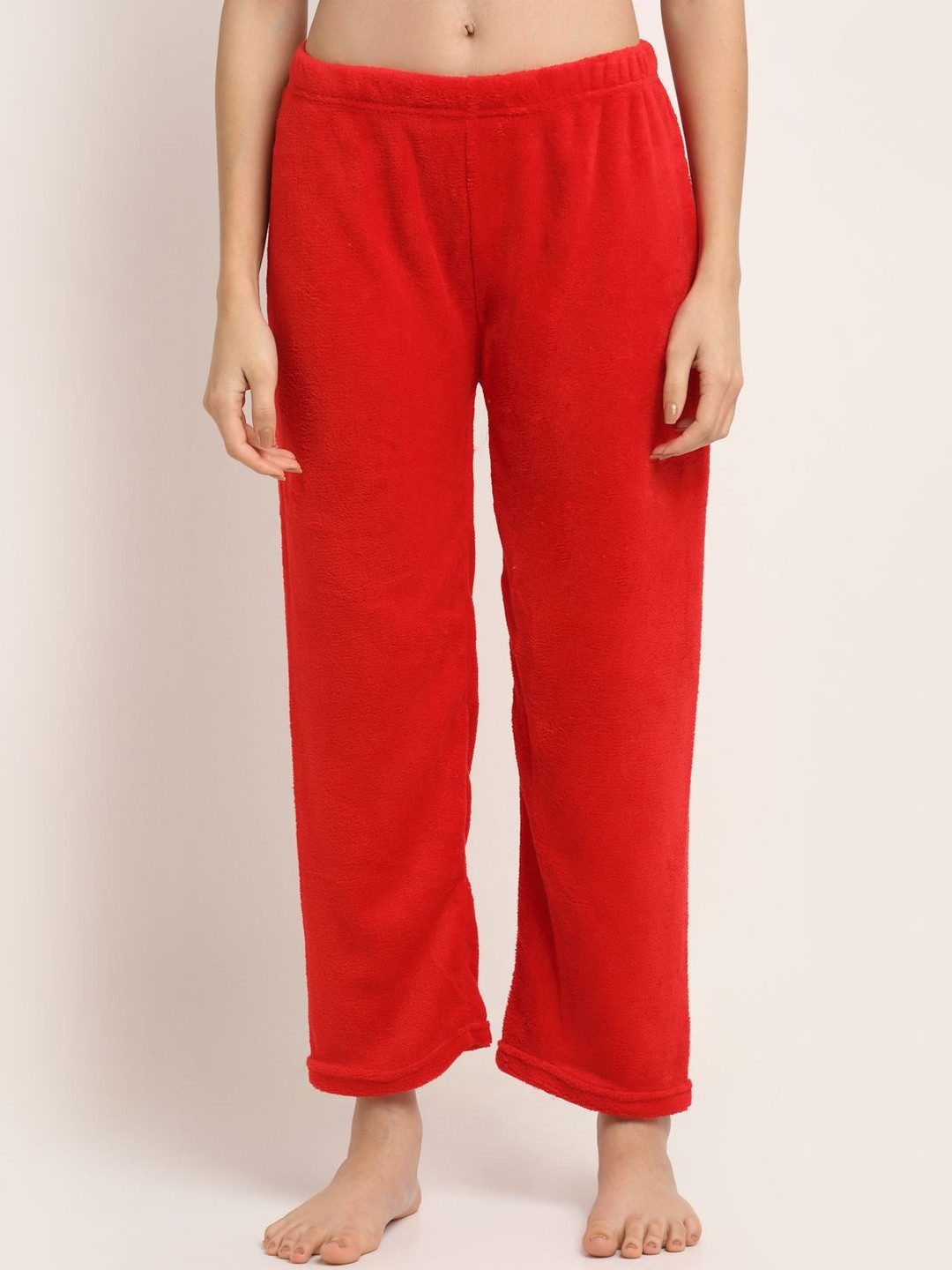Overlock Women Solid Warm Fleece Lounge Pant
