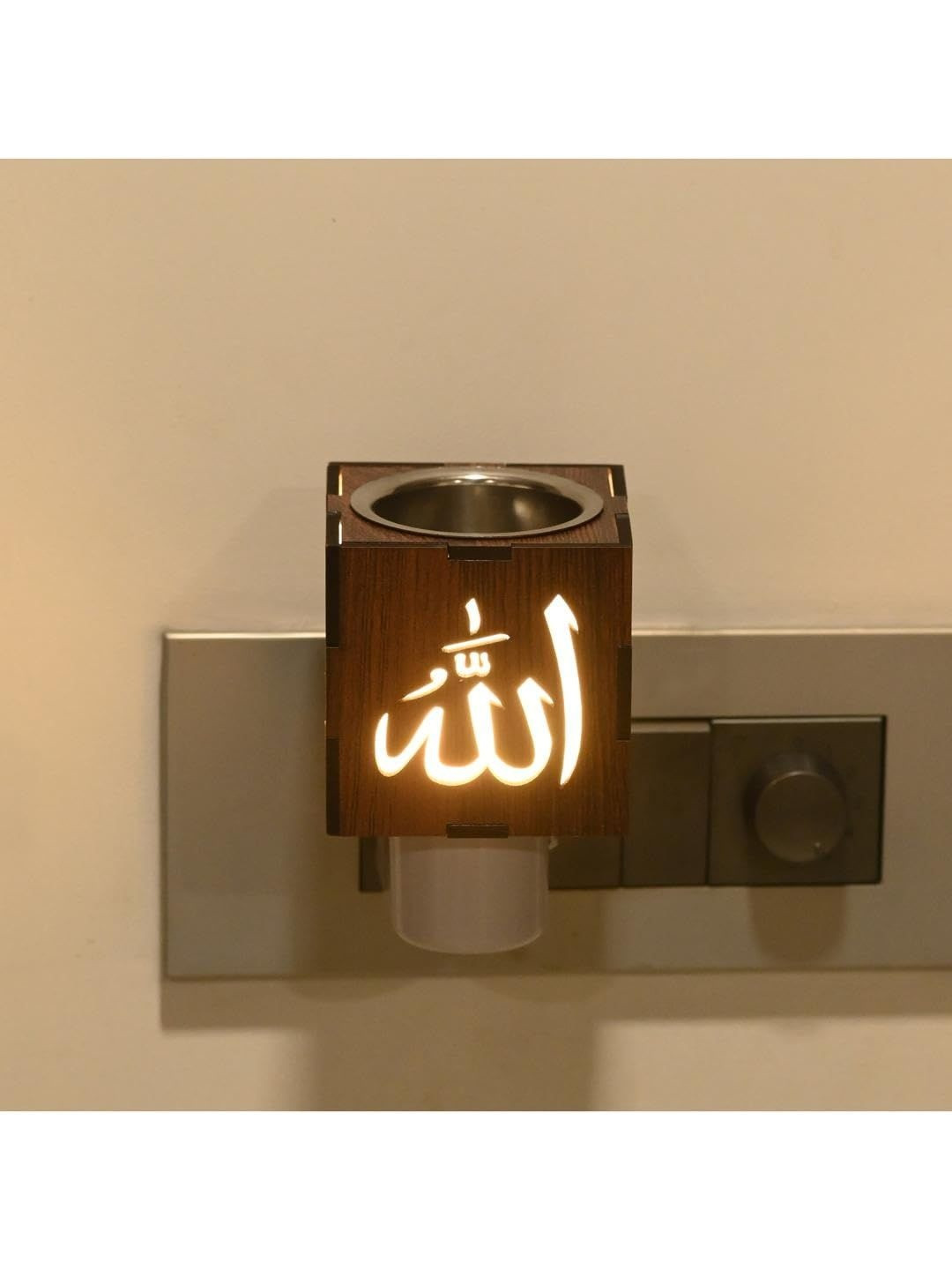 1ST TIME Brown Printed Electric Kapoor Dani Aroma Oil Diffuser