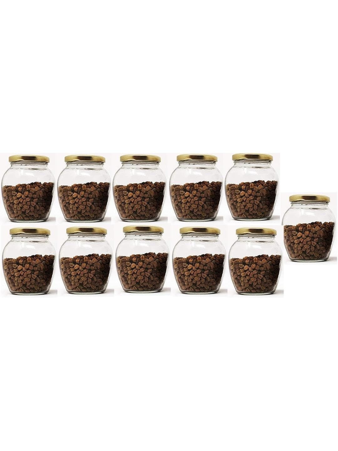 1ST TIME Set of 11 Round Shape Transparent Glass Jar