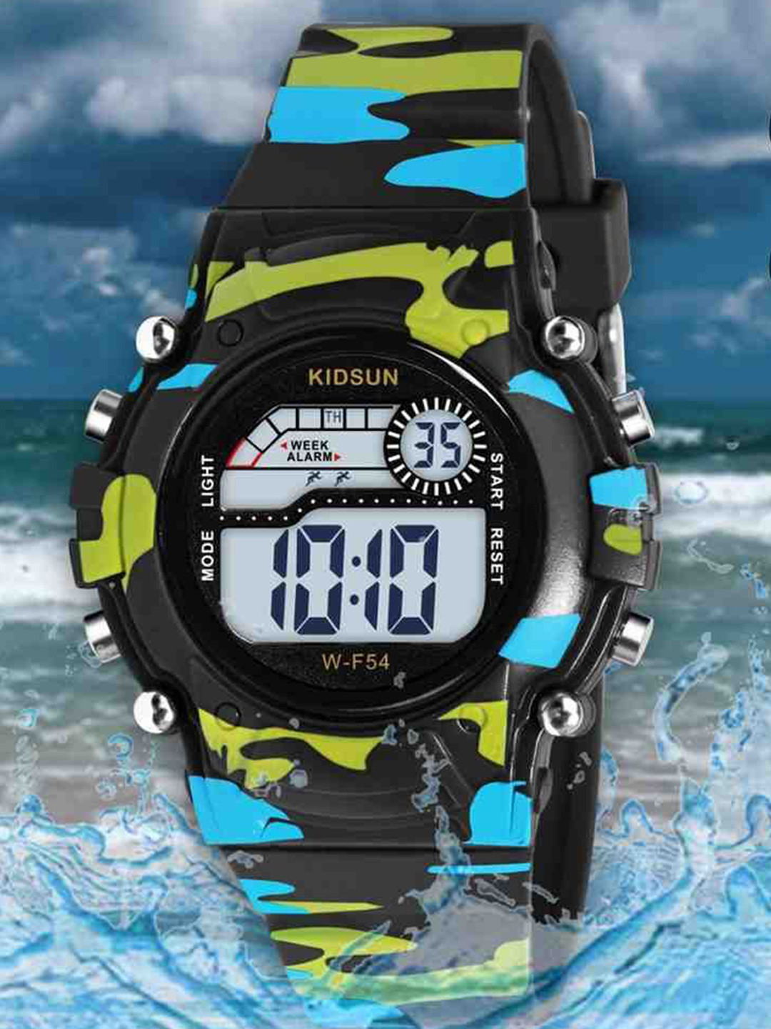 KIDSUN Kids Round Dial & Straps Digital Multi Function Watch LA01_BLACK_MILITARY