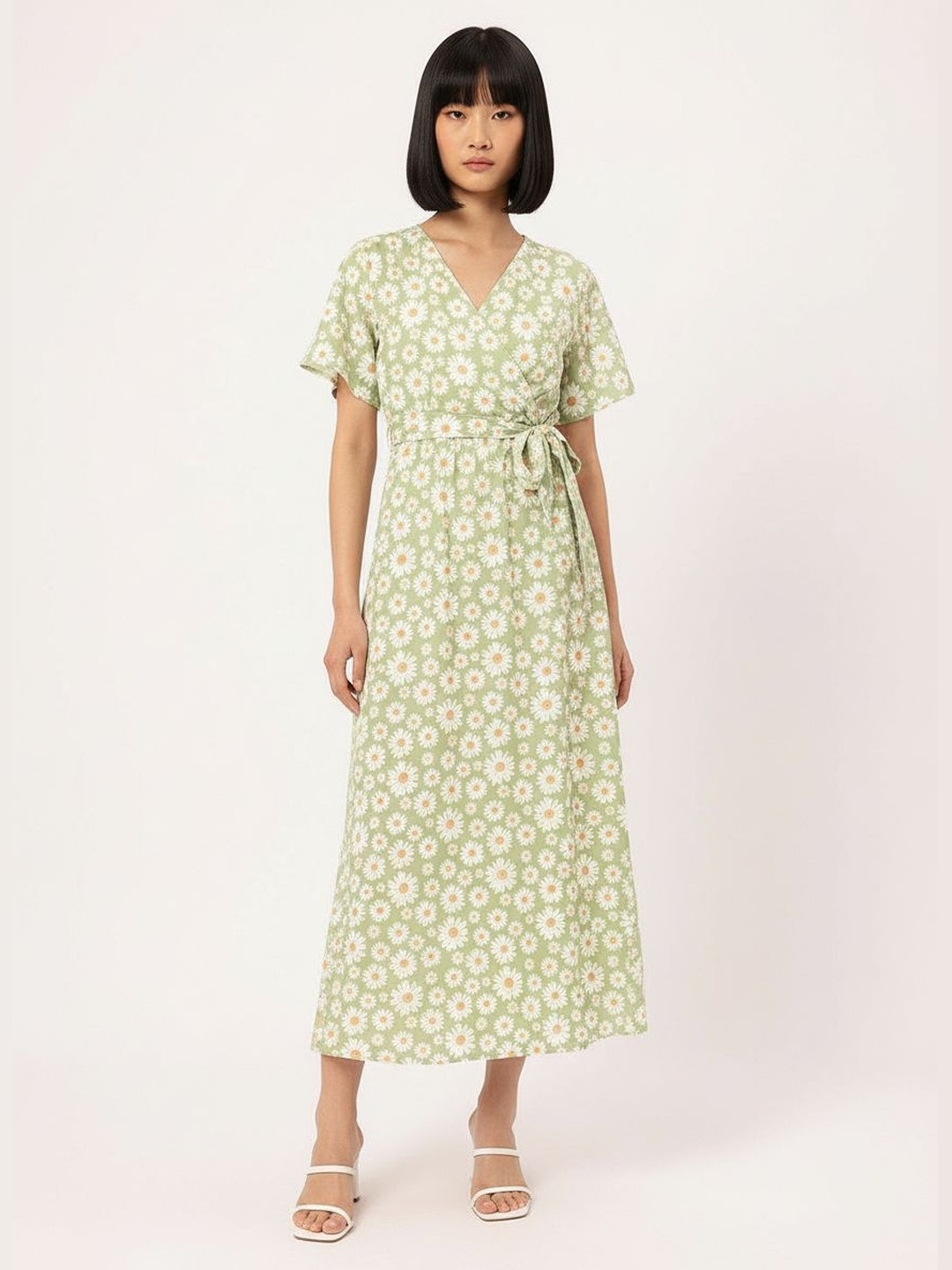 DressBerry Daisy Dream Floral Print Wrap Maxi Dress