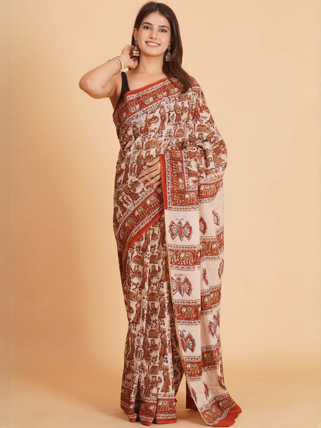 Shivya Women Pure Cotton Ethnic Motifs Printed Saree