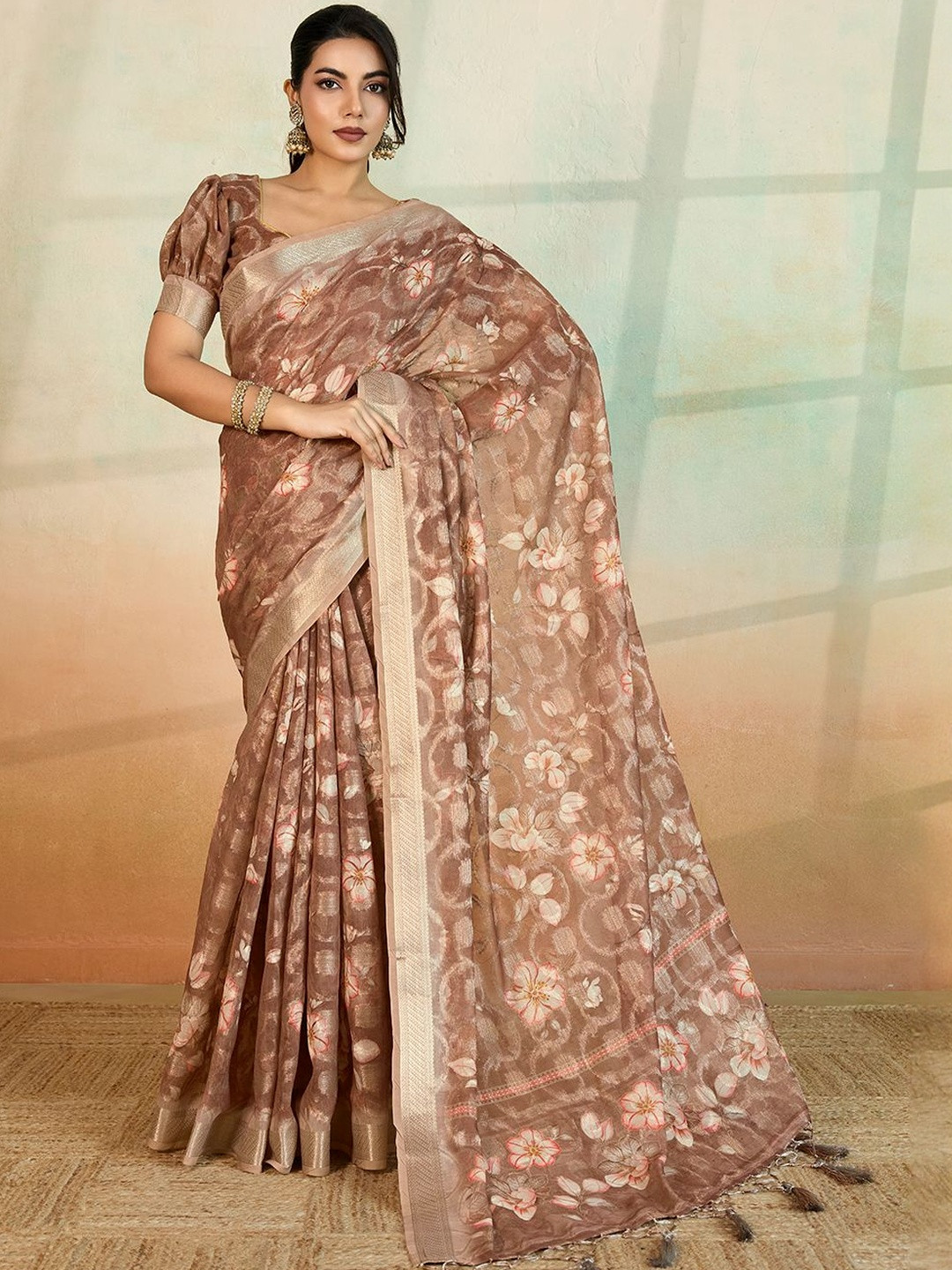 all about you Floral Handloom Saree