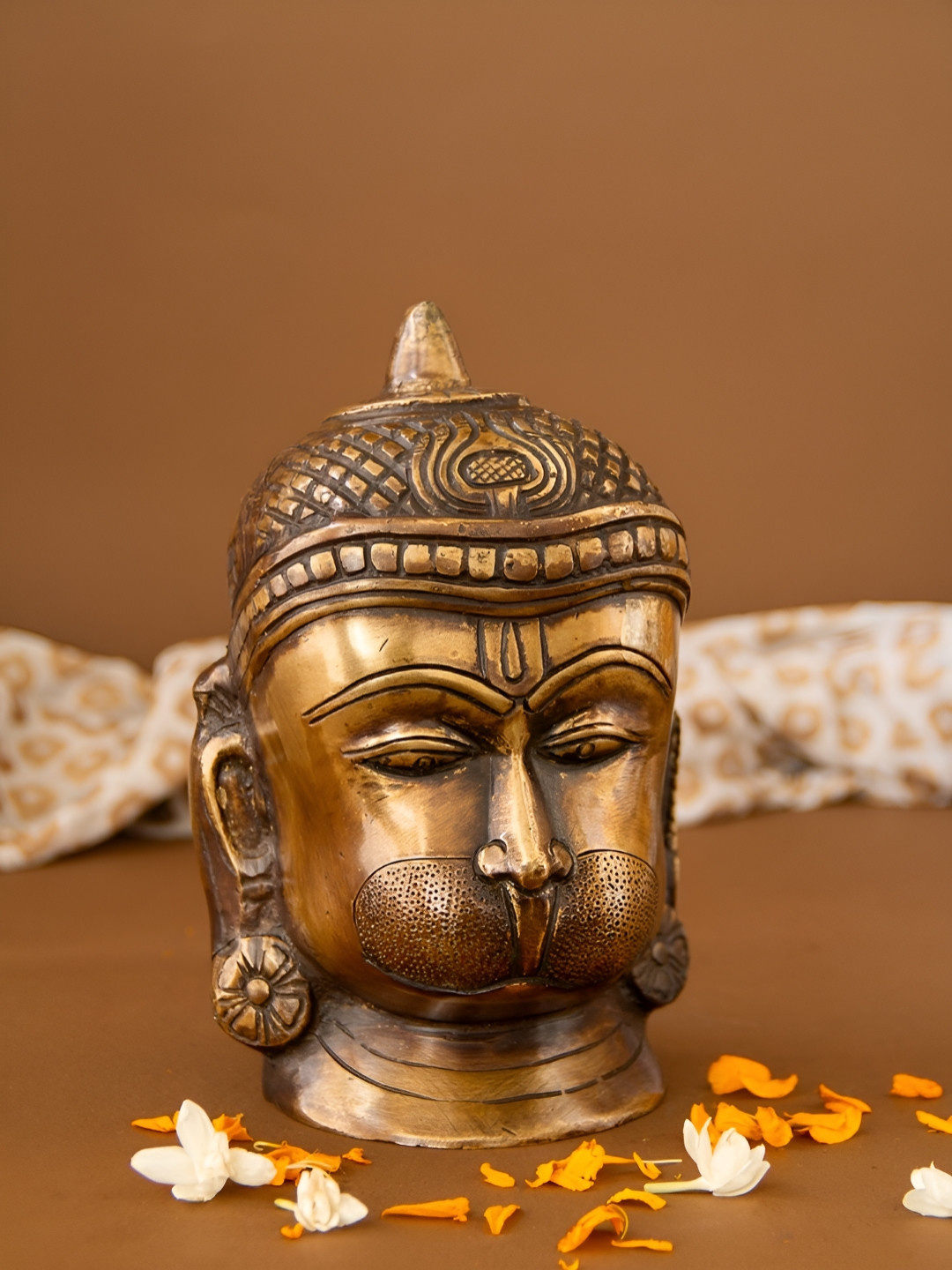 Imli Street Brown Hanuman Head Religious Idol Showpiece