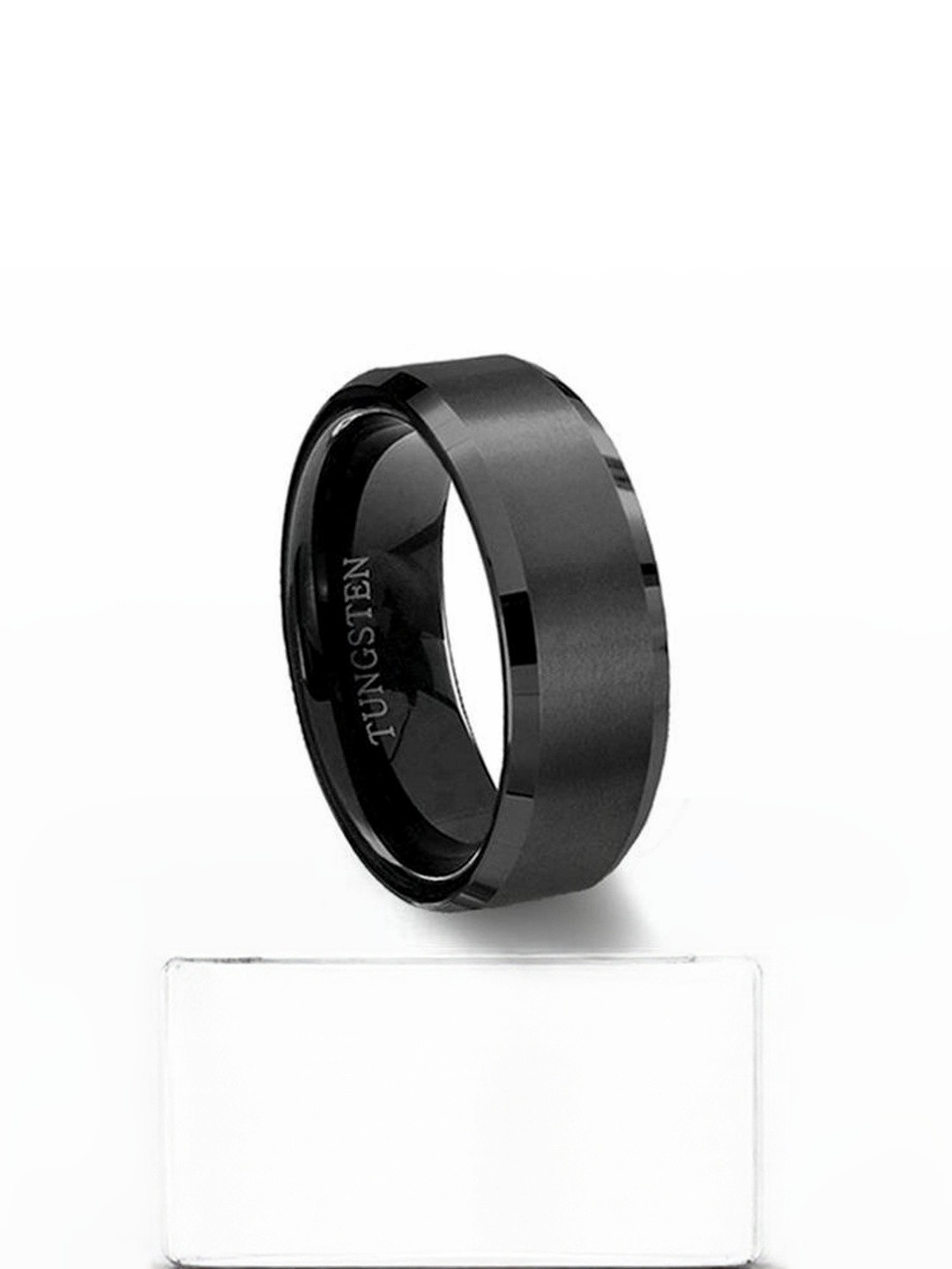Moneekar Jewels Unisex Black Matte Finger Ring