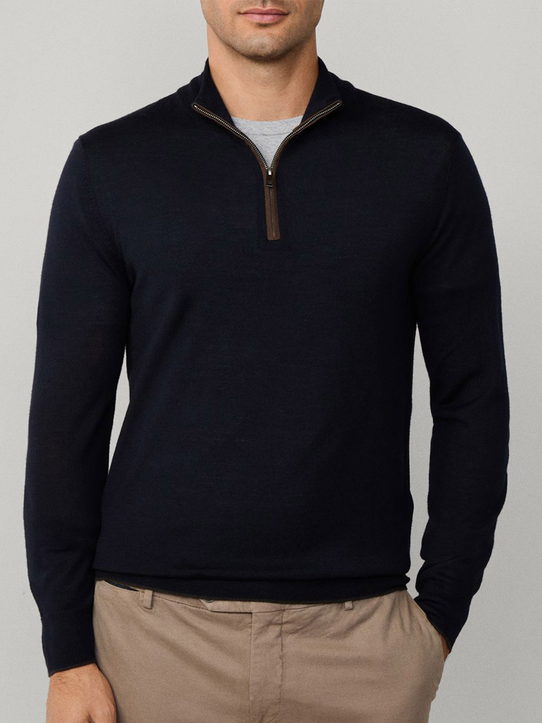 HACKETT LONDON Men Henley Neck Pullover Sweaters