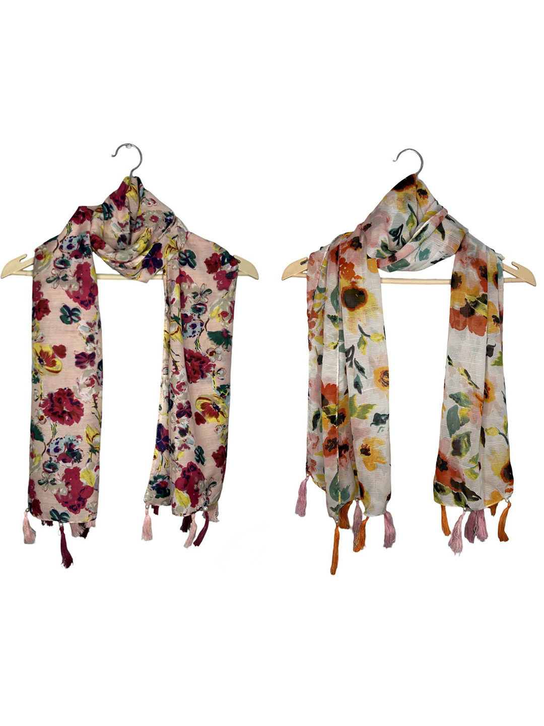 POSHAMPAA be desi Women Pack Of 2 Printed Scarves
