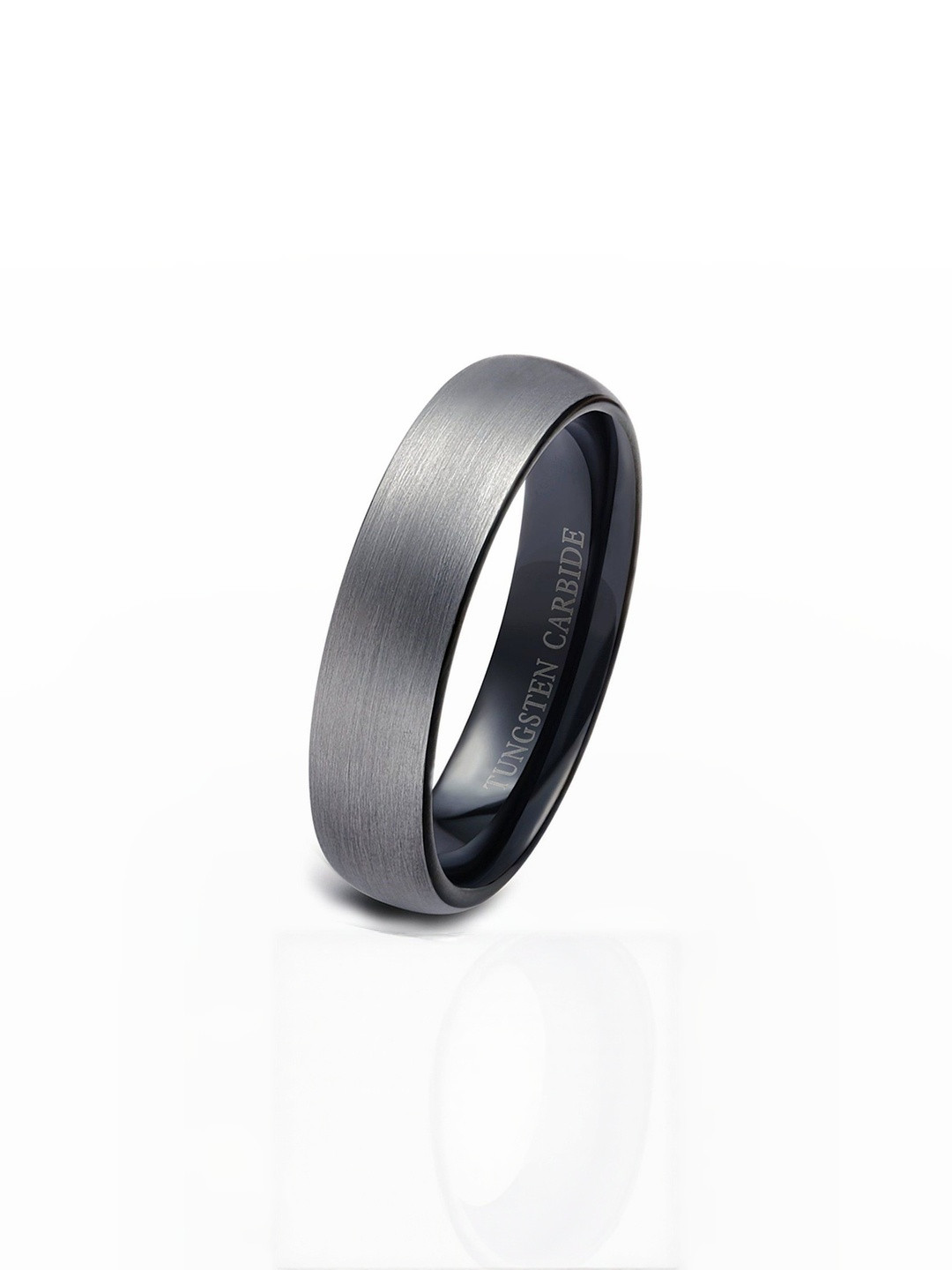Moneekar Jewels Unisex Brushed Black Tungsten Carbide Wedding Band Finger Ring