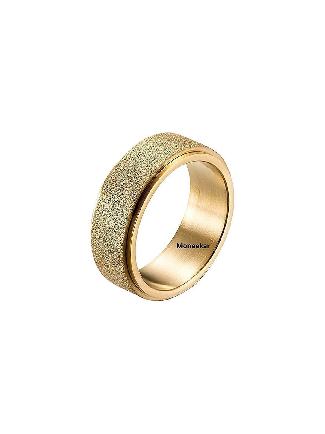 Moneekar Jewels Men Stainless Steel Gold-Coloured Finger Ring