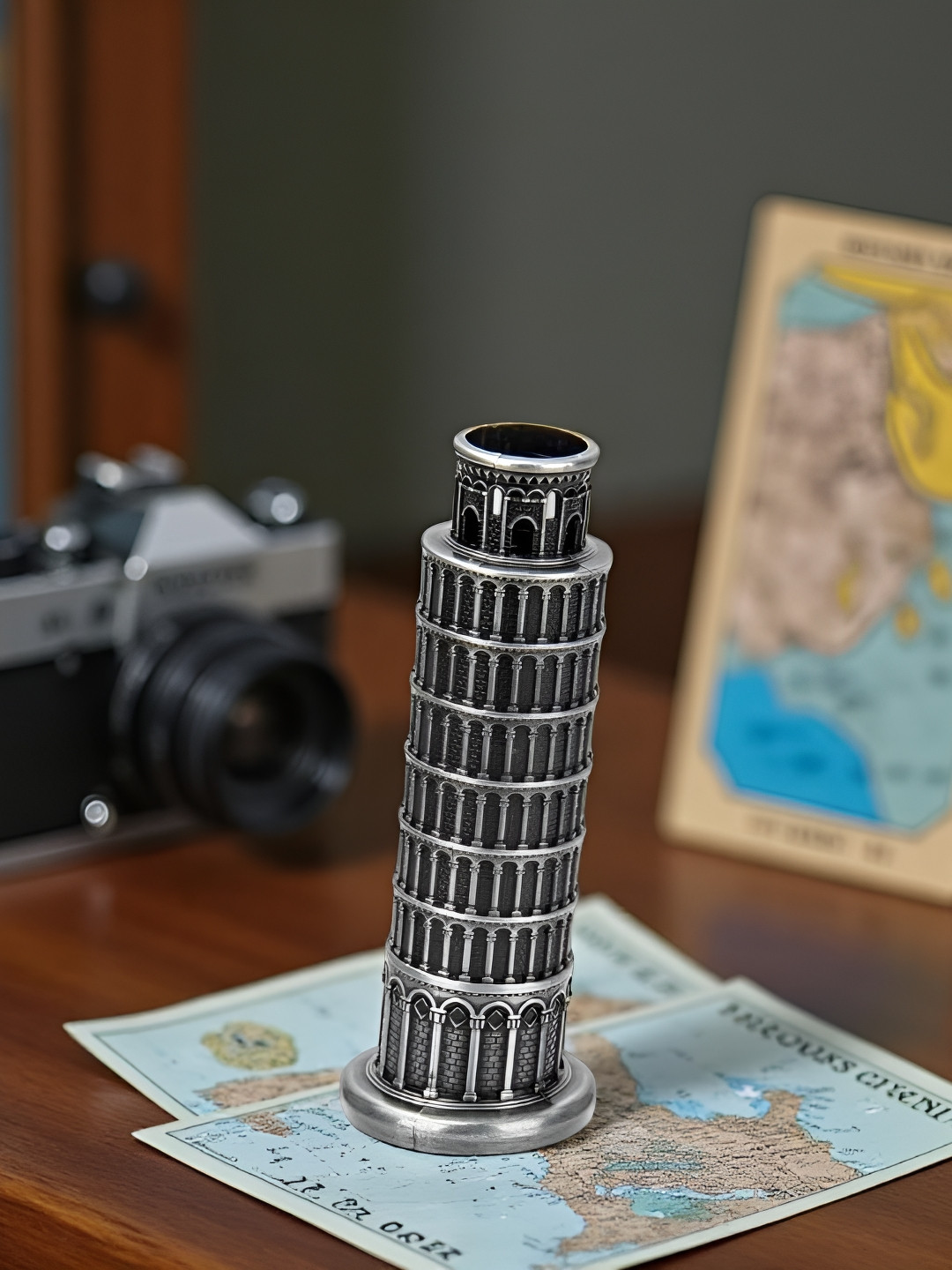 Ascension Silver-Toned Leaning Tower Of Pisa Italy Curio Matte Showpiece