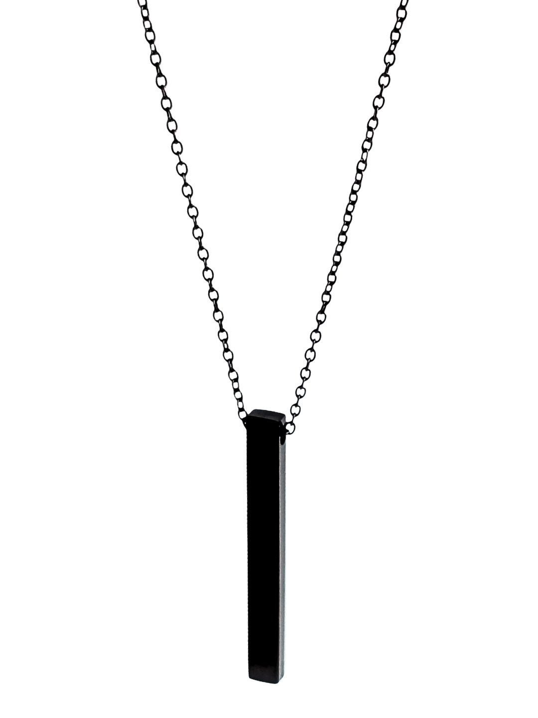 N3VO Stainless Steel Bar Shaped Pendant With Chain