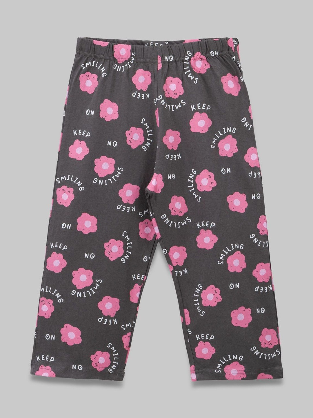 ZUNIORS SSC Girls Charcoal Regular Fit Casual Cotton Mid-Rise Capris