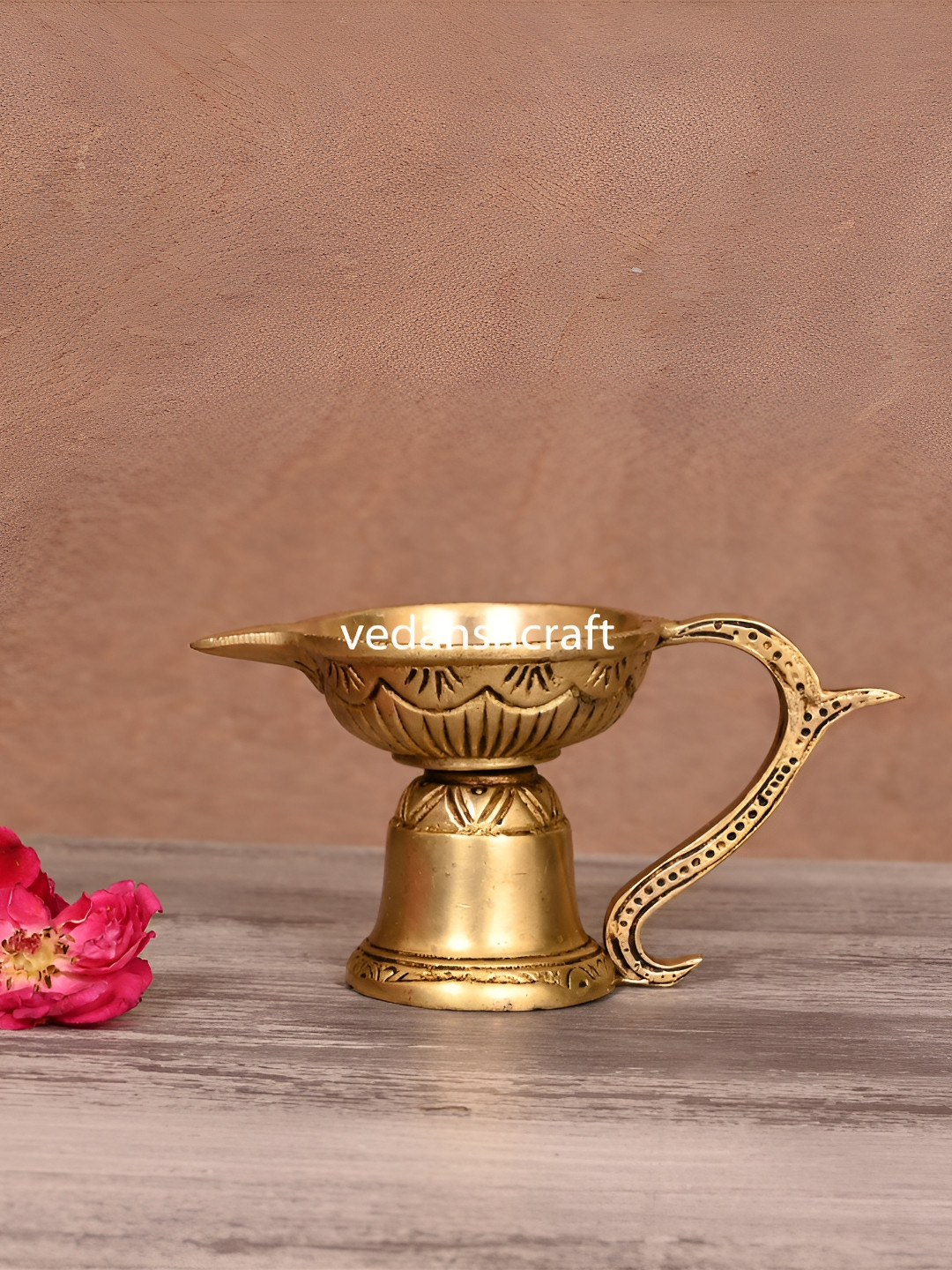 Vedansh Craft Gold Toned Textured Eco Friendly Diya With Handle