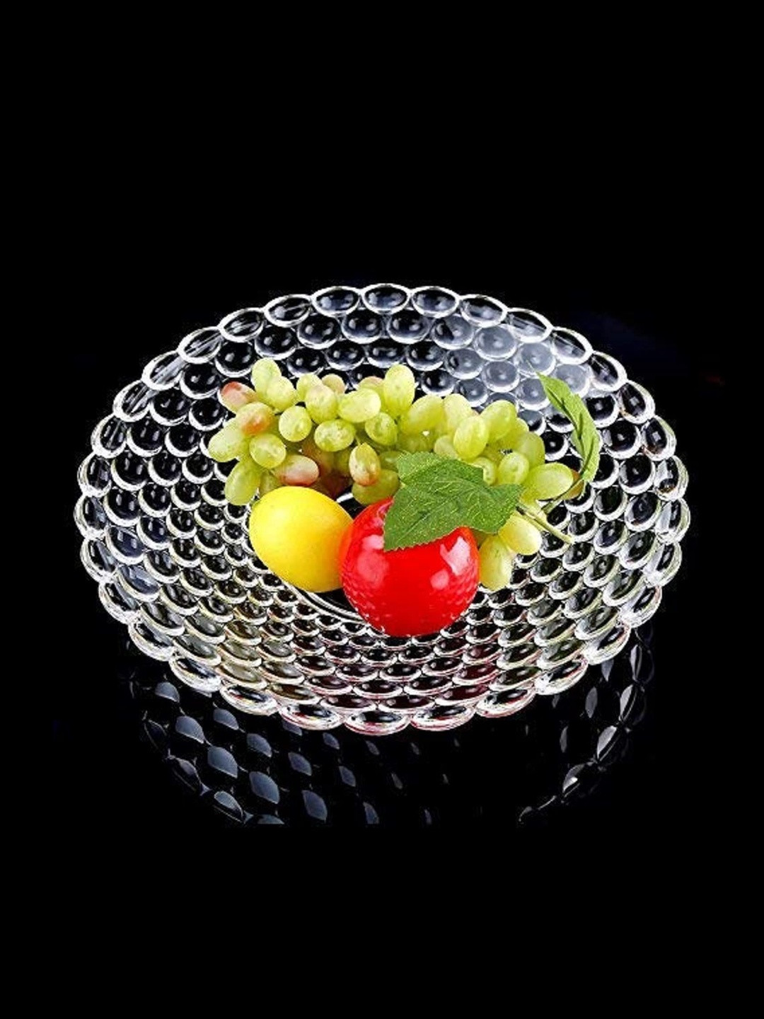 1st Time Set of 4 Transparent Versatile Elegant Designer Glass Serving Plate