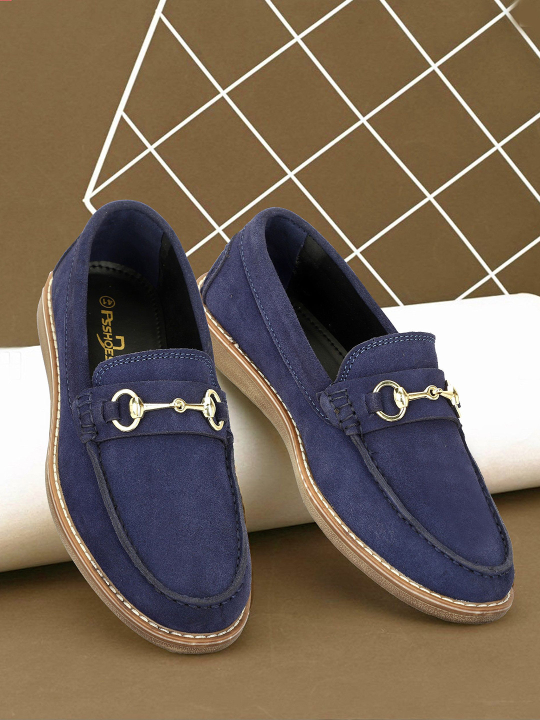 PSSHOES Men Round Toe Loafers Shoes With Buckles