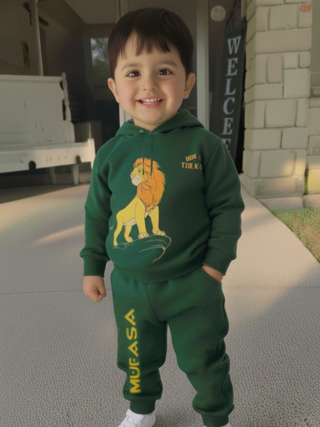 Nap Chief Infants Mufasa Lion King Printed Cotton Hooded Sweatshirt With Joggers