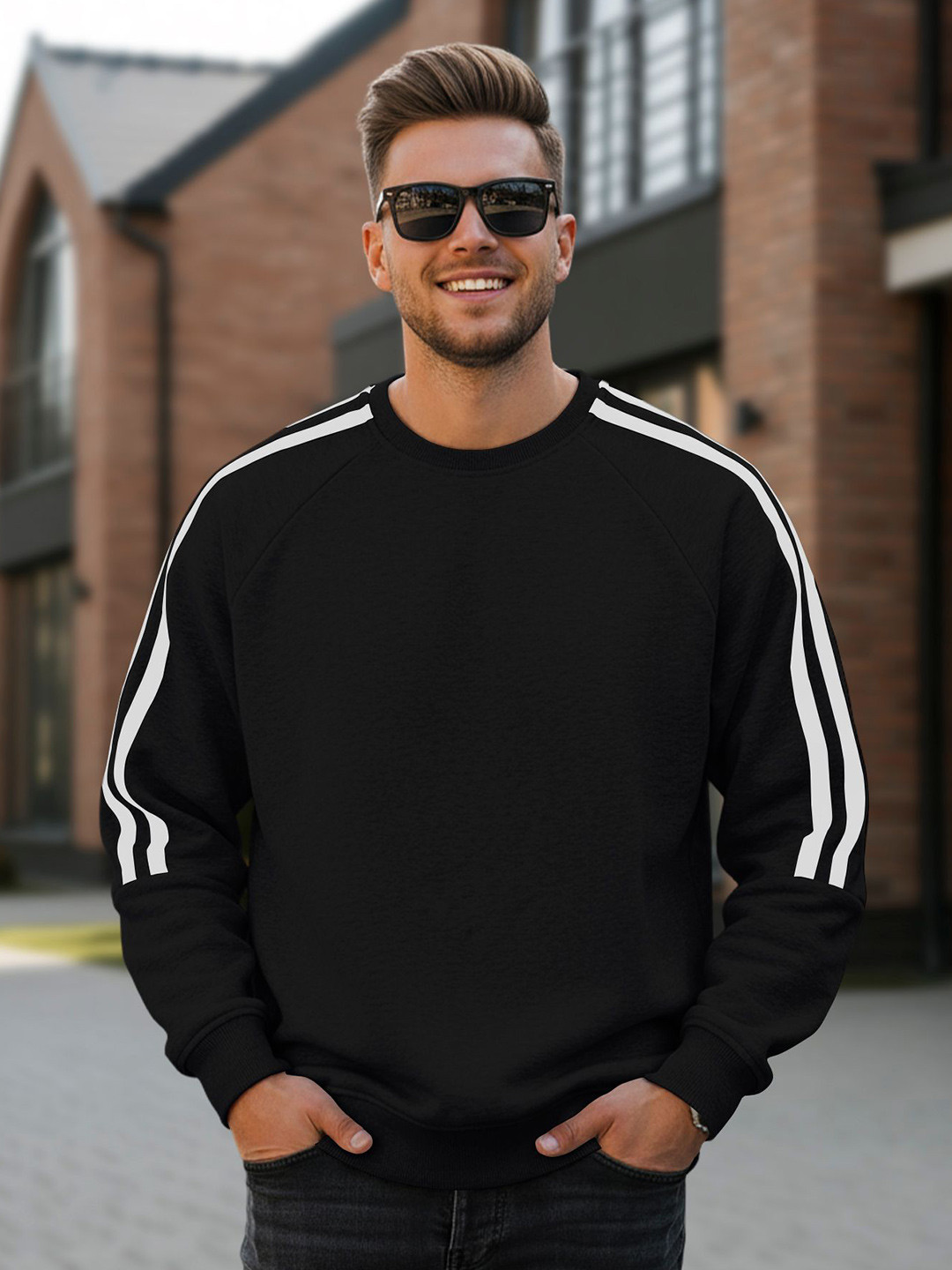 Fashion And Youth Men Solid Full Sleeve Sweatshirt