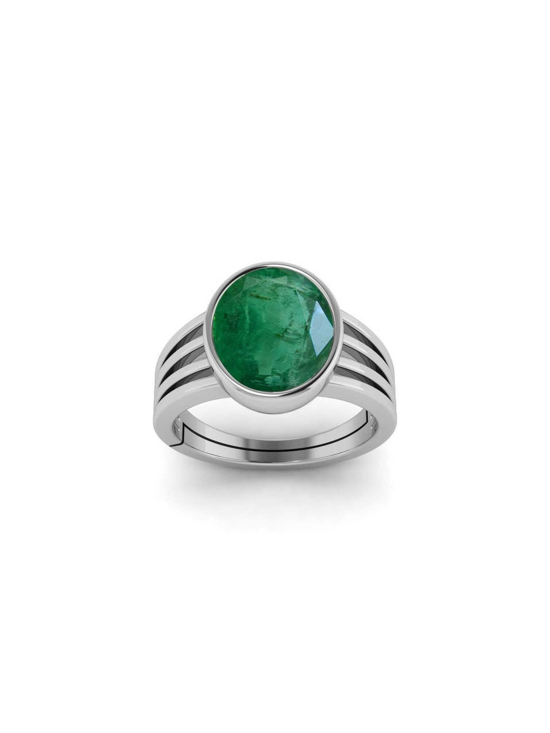 RAVIOUR LIFESTYLE Unisex Emerald Look Brass Finger Ring