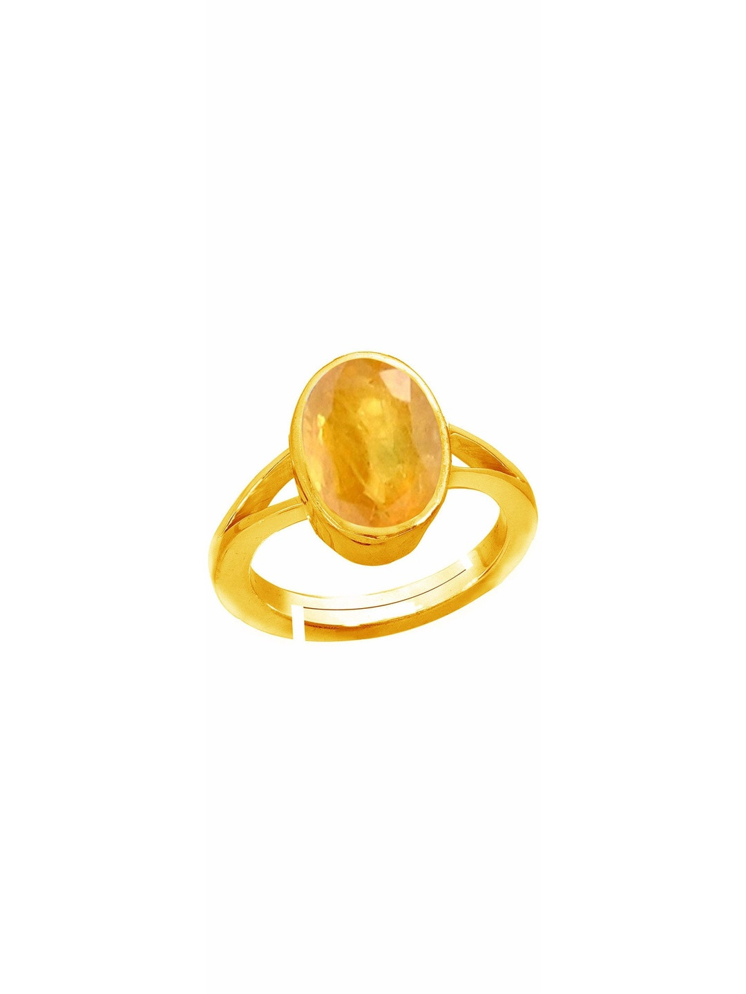 RAVIOUR LIFESTYLE Unisex 5.25 Ratti Yellow Sapphire Adjustable Copper-Plated Finger Ring