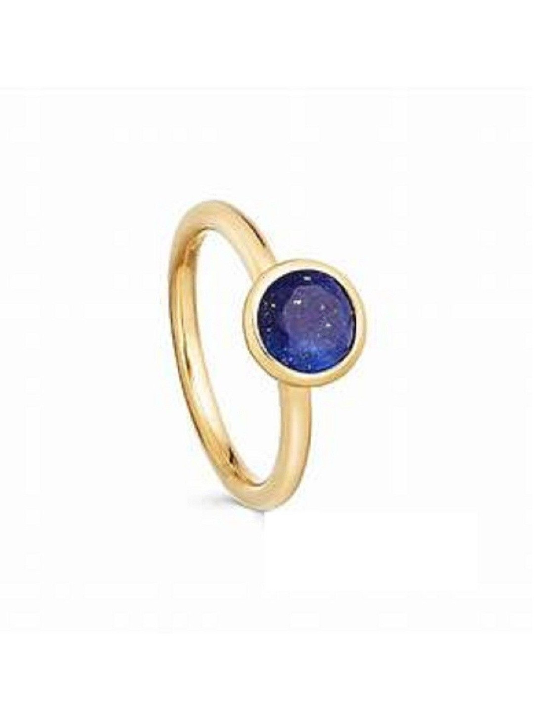 RAVIOUR LIFESTYLE Unisex Gold-Plated Lapis Lazuli Finger Ring