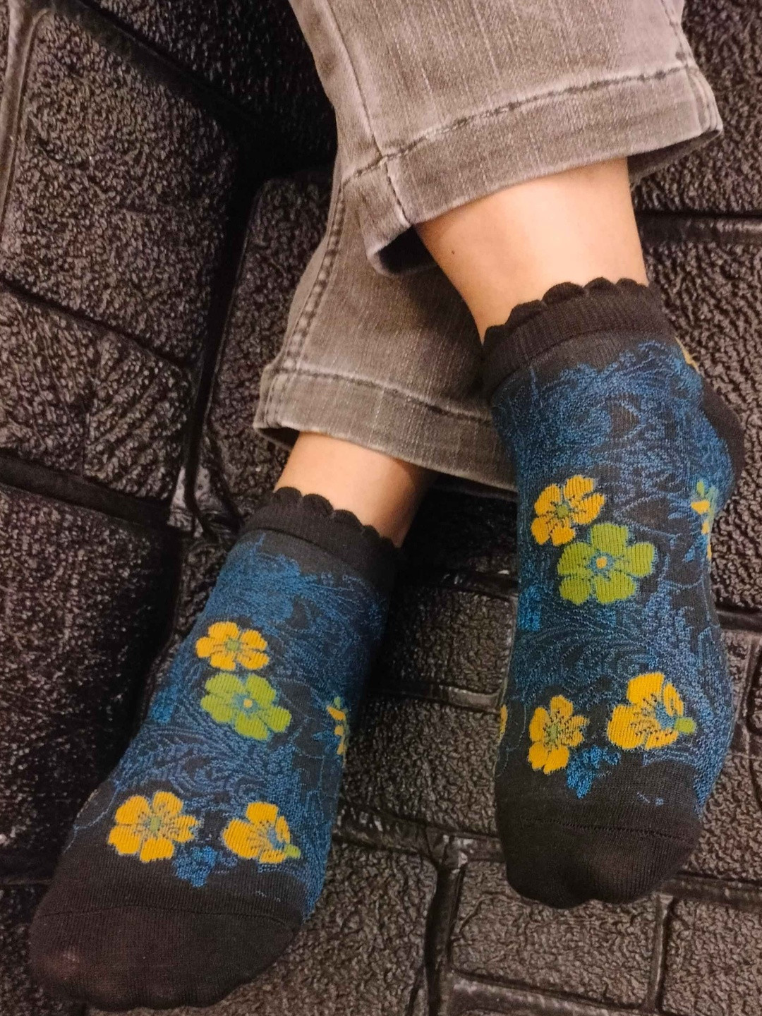 STING BEE Women Pack of 5 Floral Print Cotton Ankle Socks