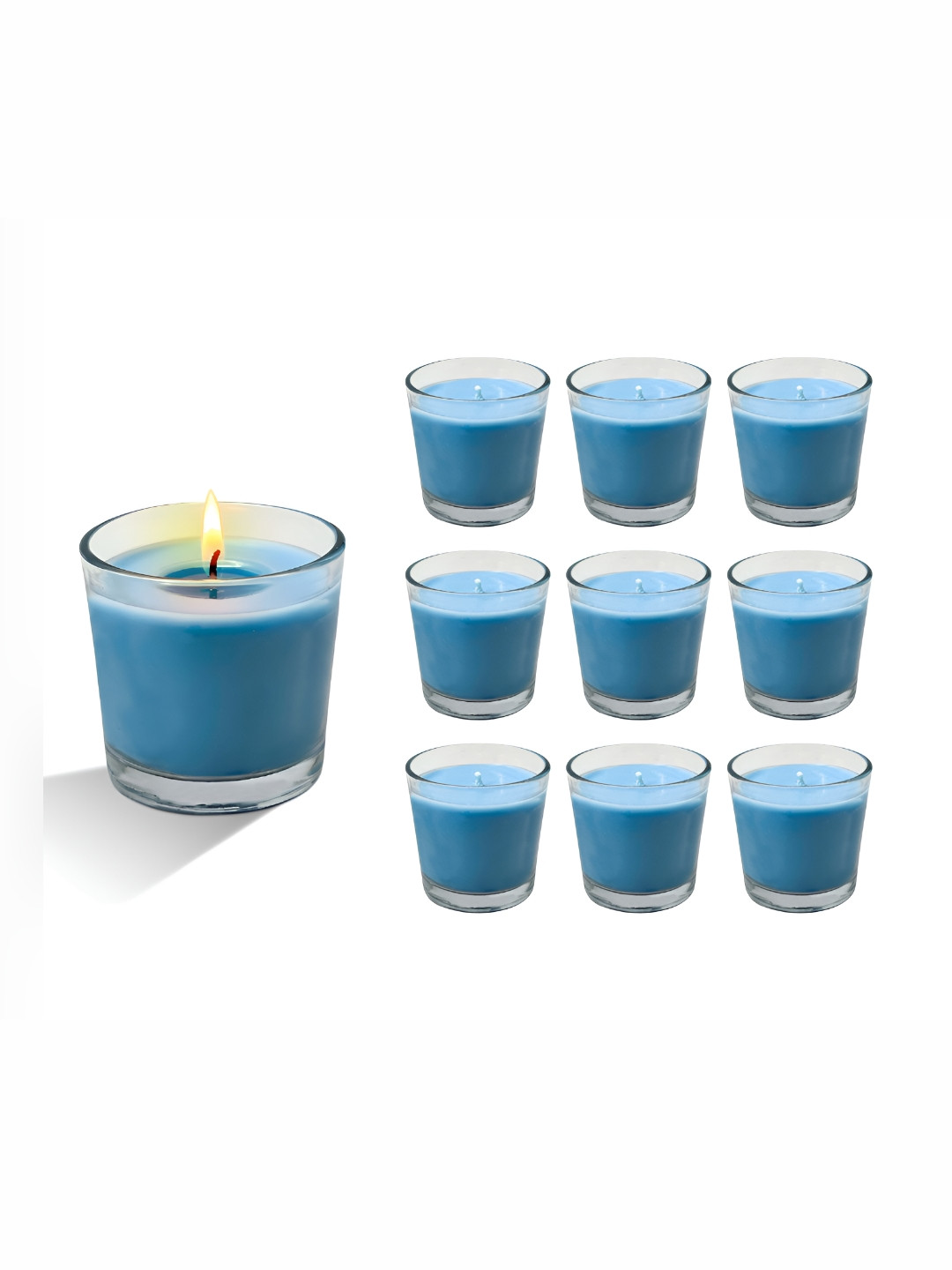 Garden Deco Blue 10 Pieces Scented Jar Candles