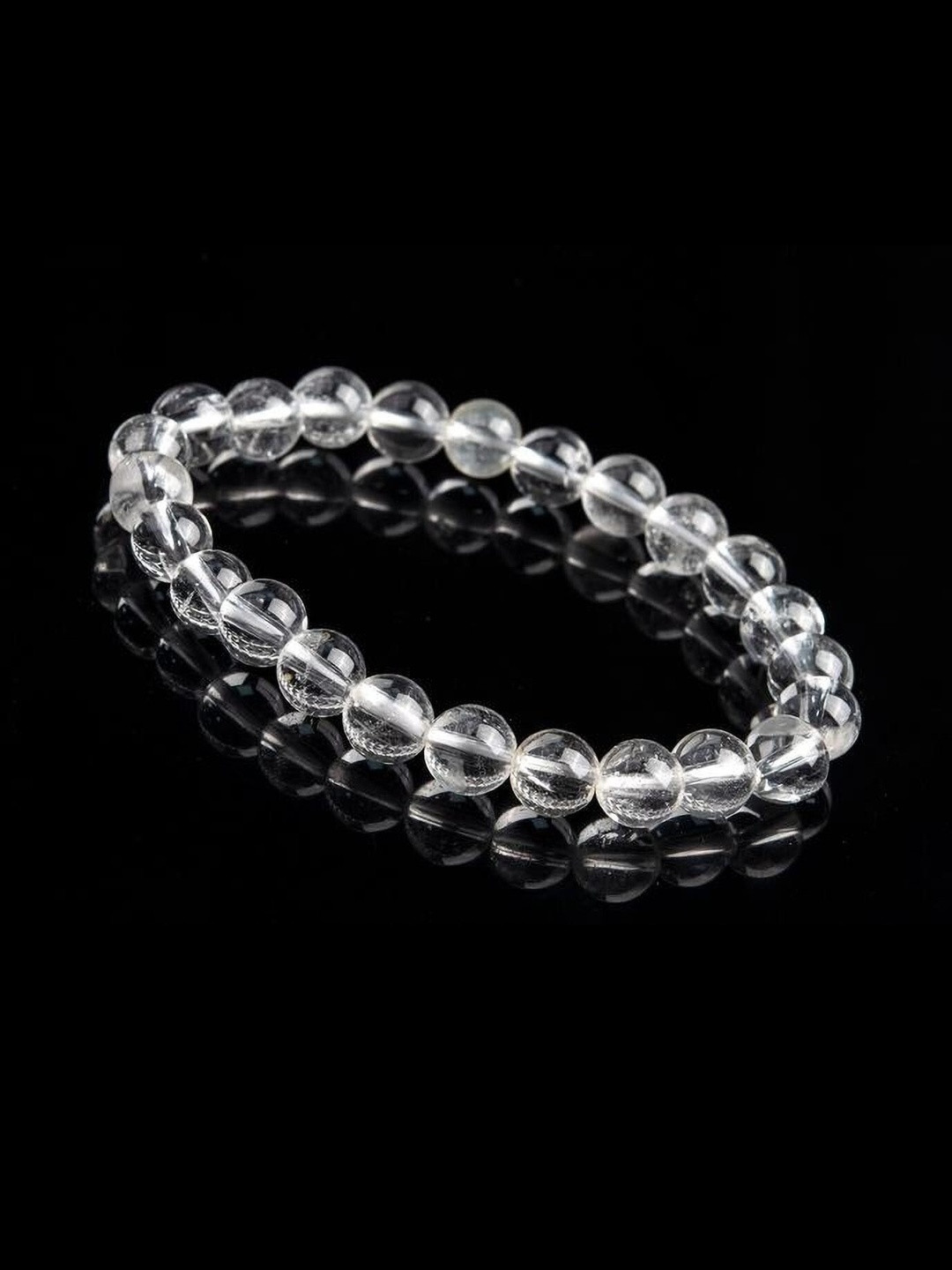 Sukhad Unisex Artificial Beads Slip-On Elasticated Crystal Bracelet