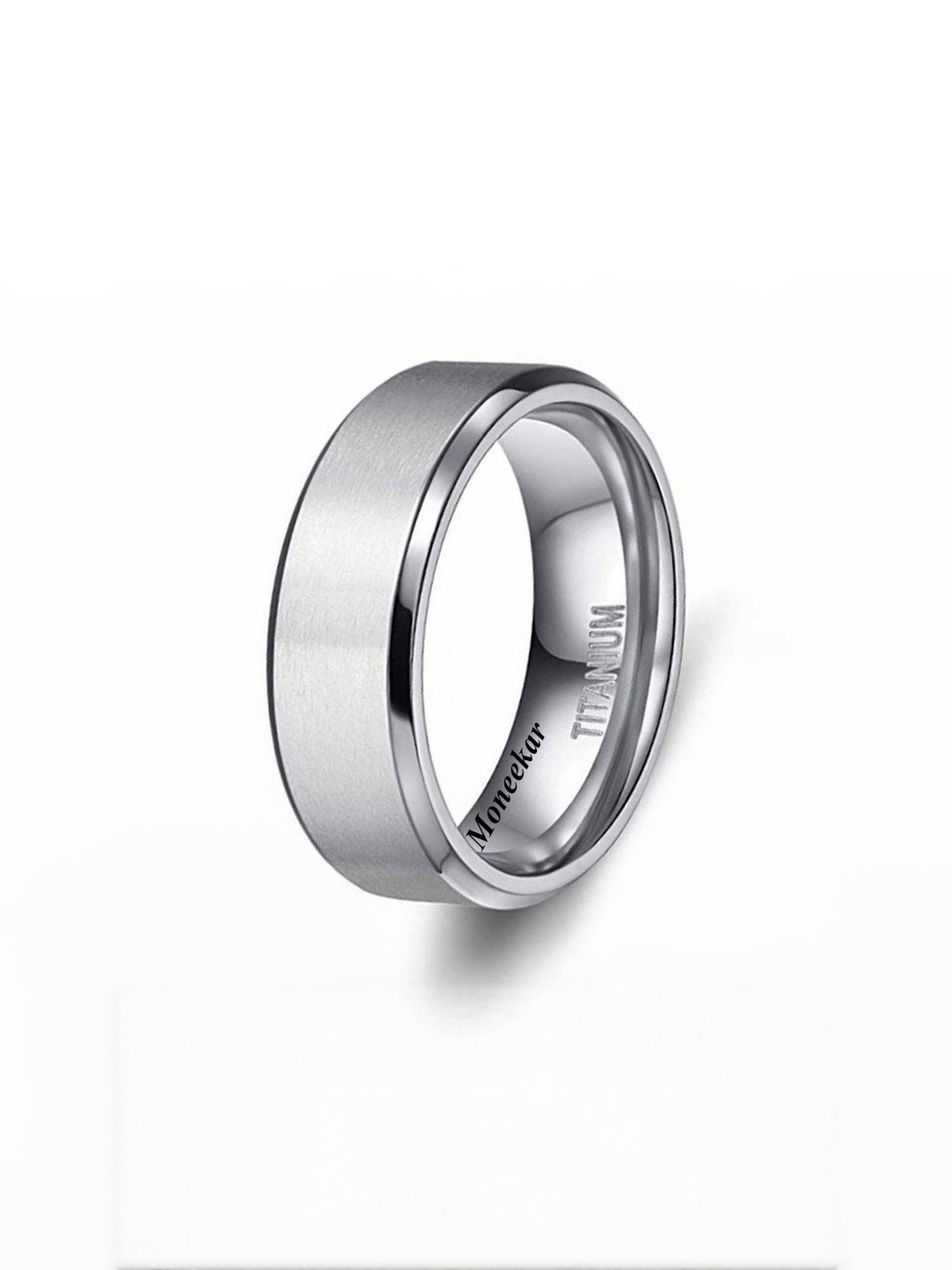 Moneekar Jewels Unisex Titanium Matte Wedding Band Finger Ring