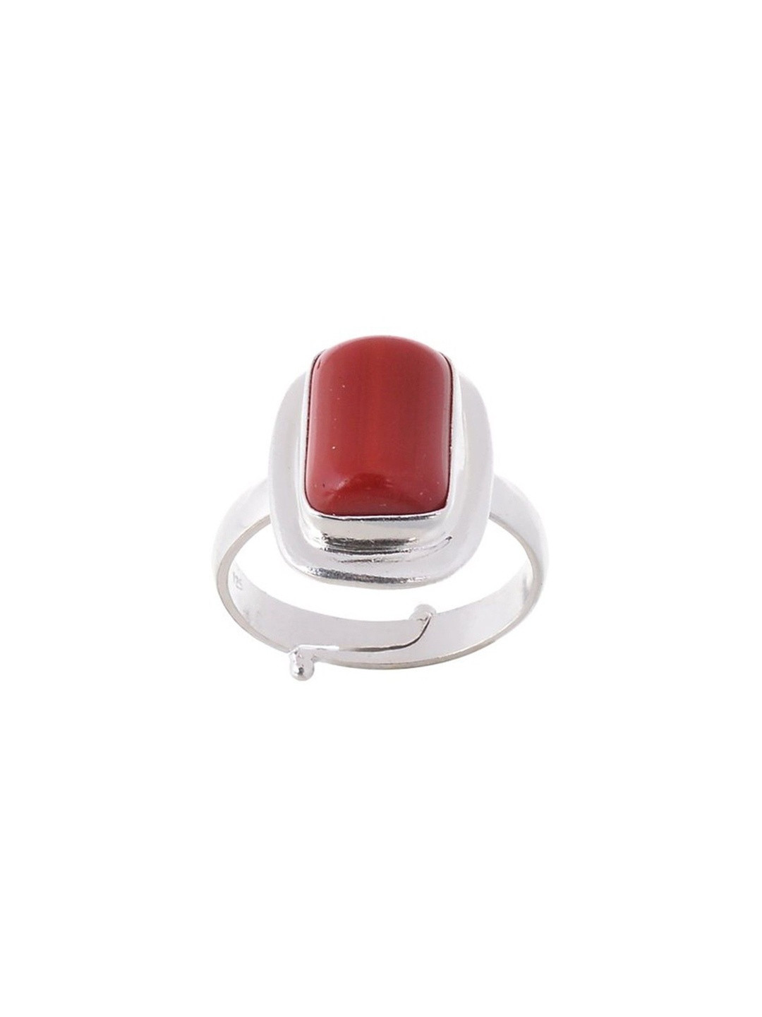 RAVIOUR LIFESTYLE Unisex 8.25 Ratti Stone Coral Copper-Plated Finger Ring