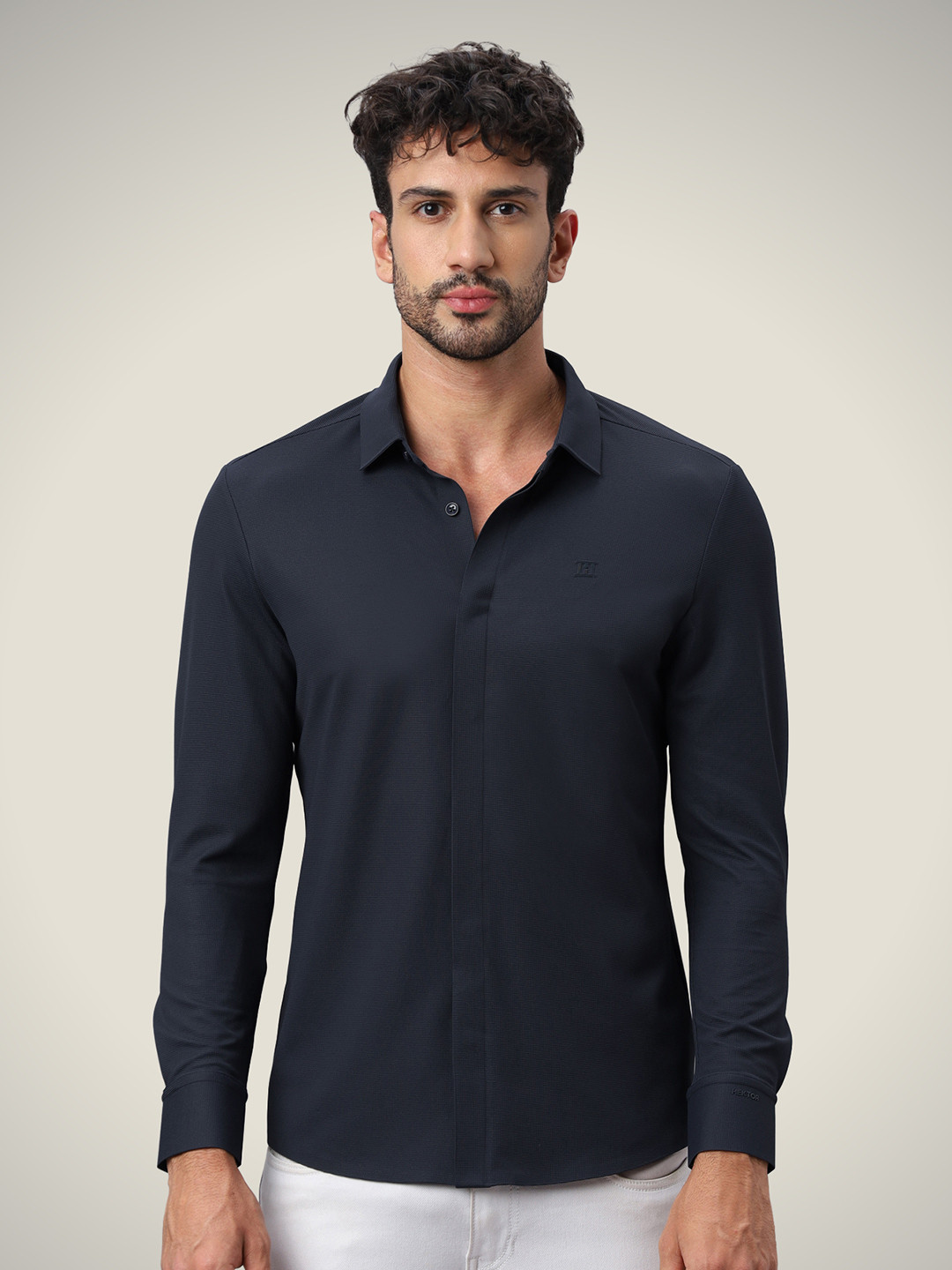 Hektor Bubble Checks Hidden Button Bonded Wrinkle Resistant & Moisture Wicking Shirt