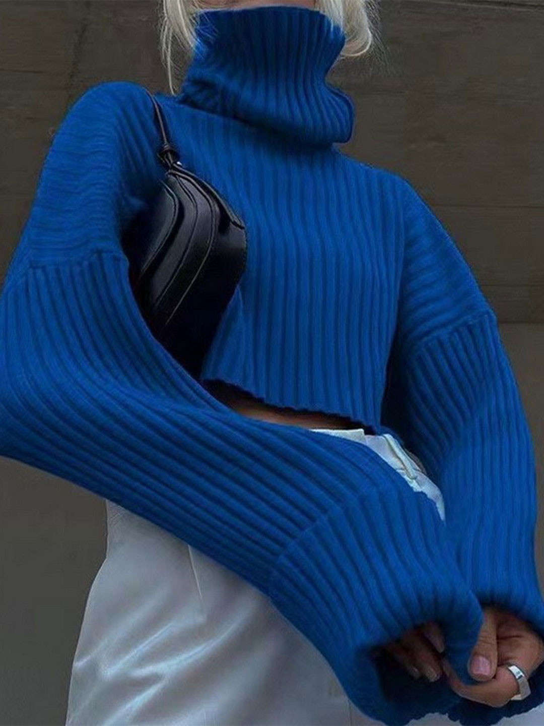 StyleCast Women Ribbed-Knit Turtleneck Crop Pullover