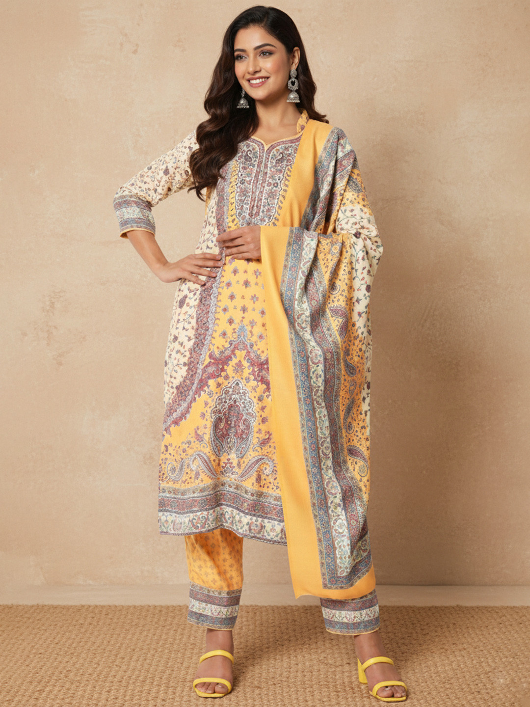 Zamour Kalamkari Unstitched Dress Material