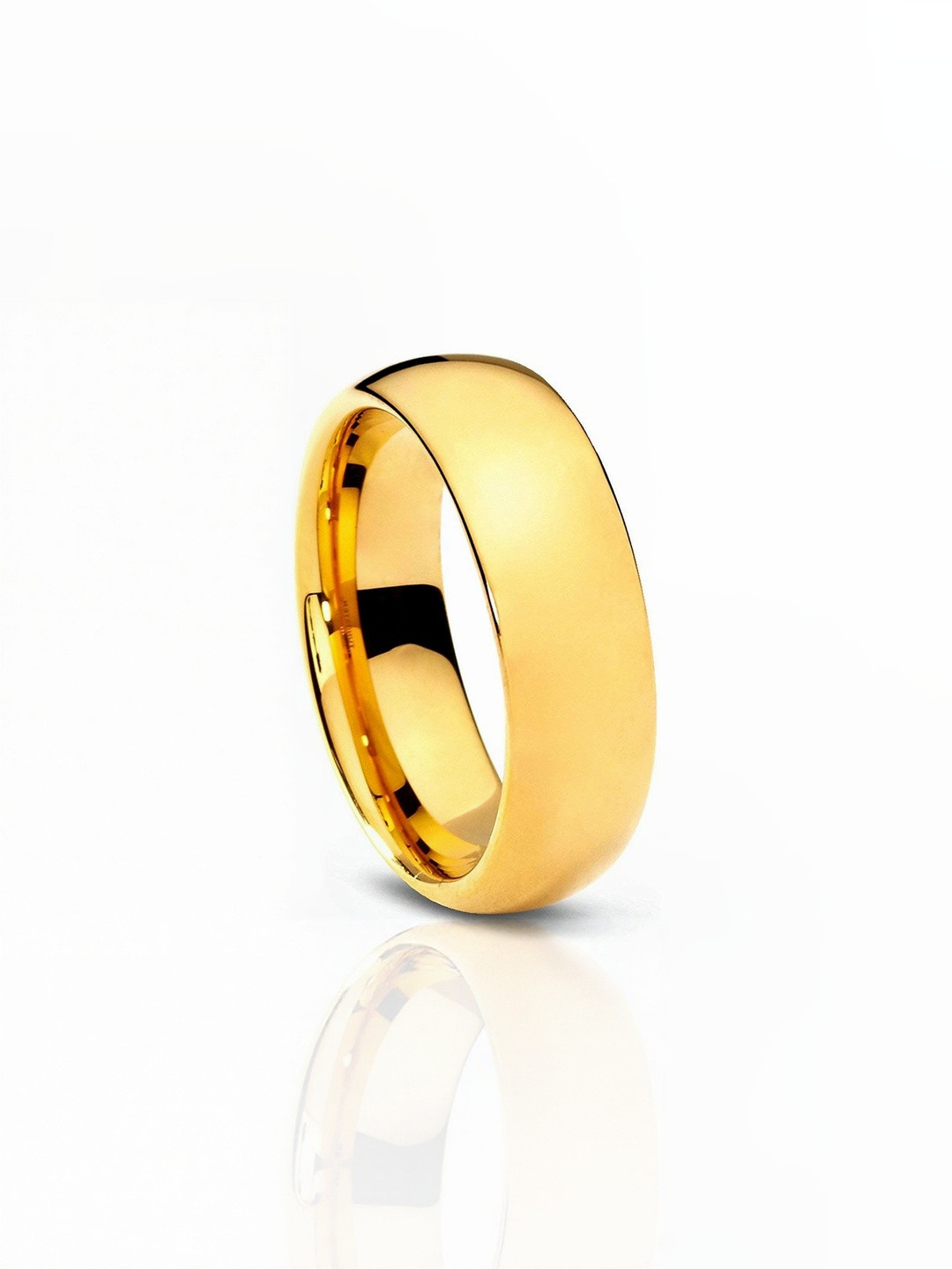 Moneekar Jewels Unisex 14 KT Gold-Plated Tungsten Carbide Wedding Band Finger Ring
