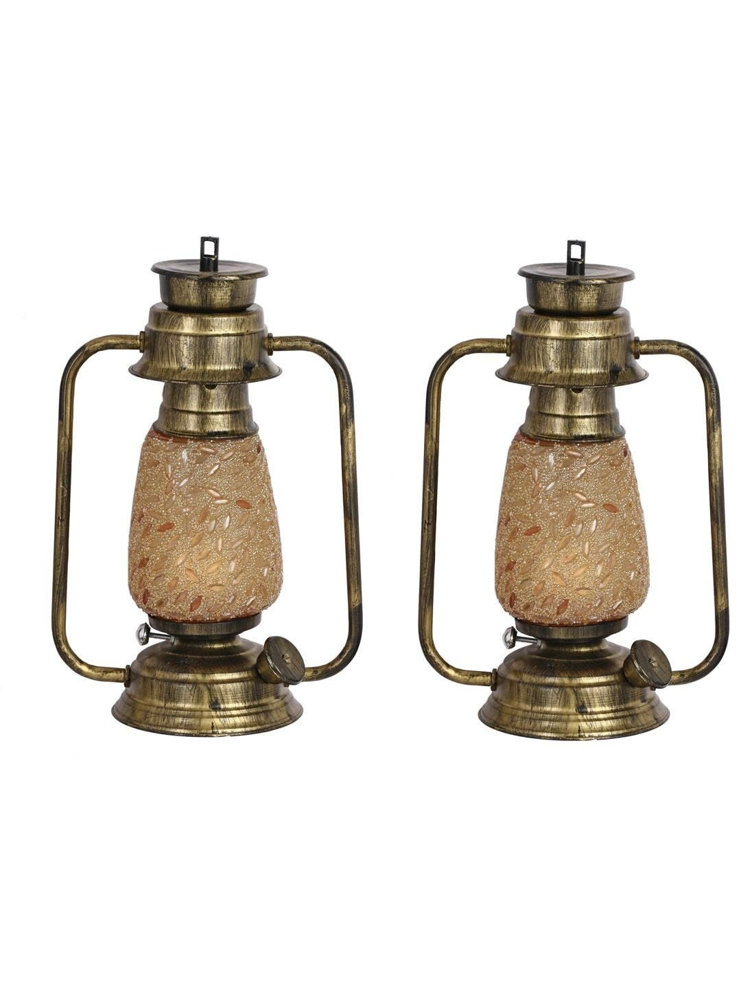 1ST TIME Pack Of 2 Metal Textured Vintage Wall Lamp