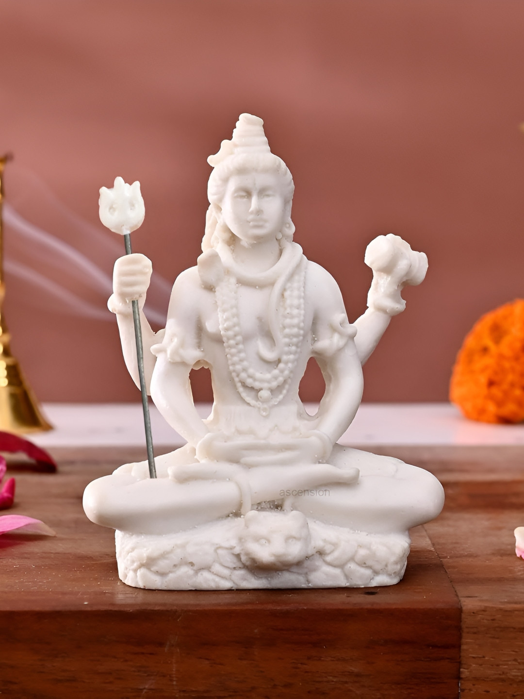 Ascension White Shivji Religious Idol Matte Showpiece