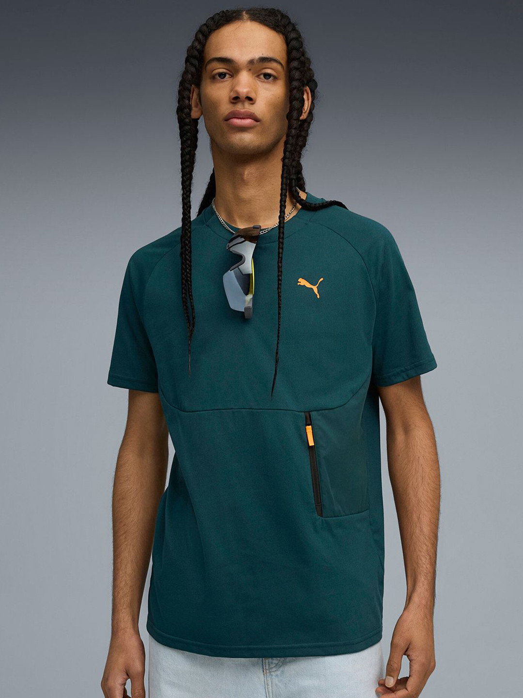 Puma TECH Mens Moisture-Wicking Pocket Tee