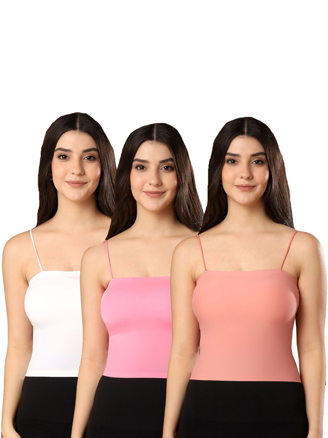 PAAVKI Women Shoulder Straps Pack Of 3 Camisole  Top